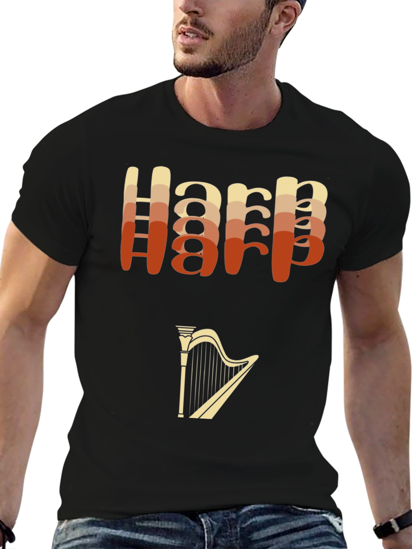 Retro Harp Graphic T-Shirt