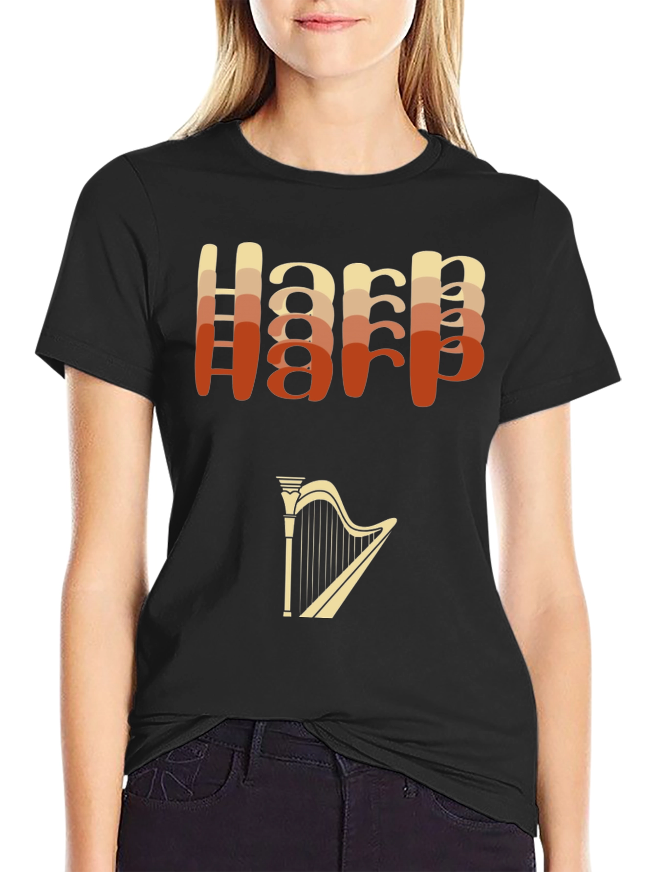 Retro Harp Graphic T-Shirt