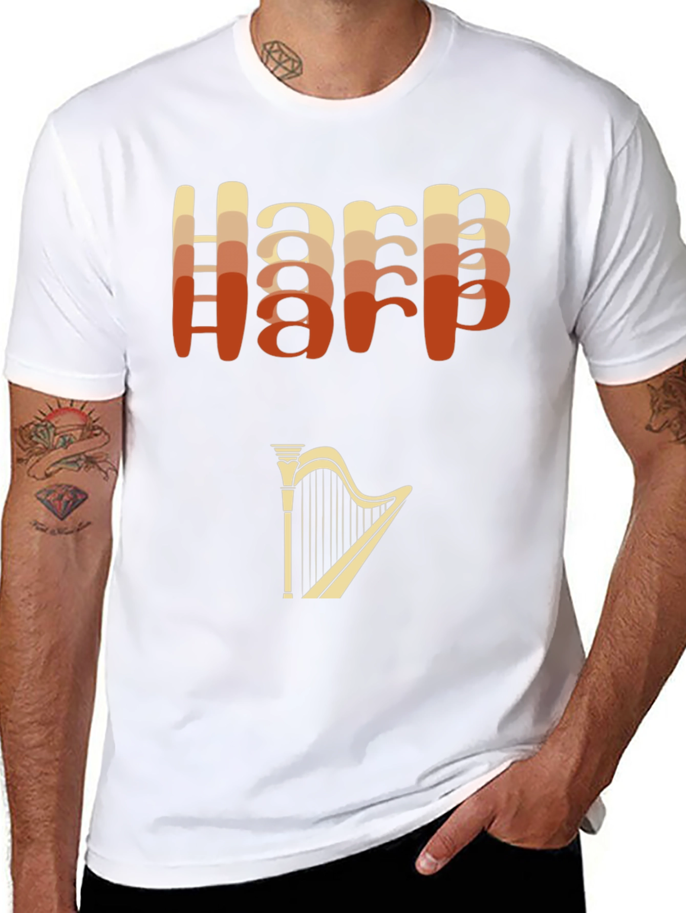 Retro Harp Graphic T-Shirt