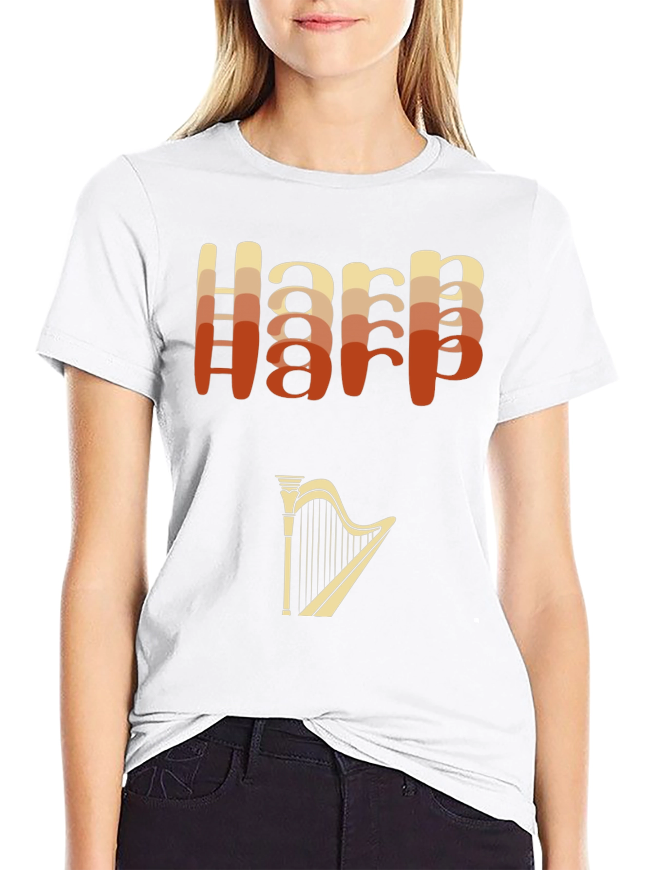 Retro Harp Graphic T-Shirt