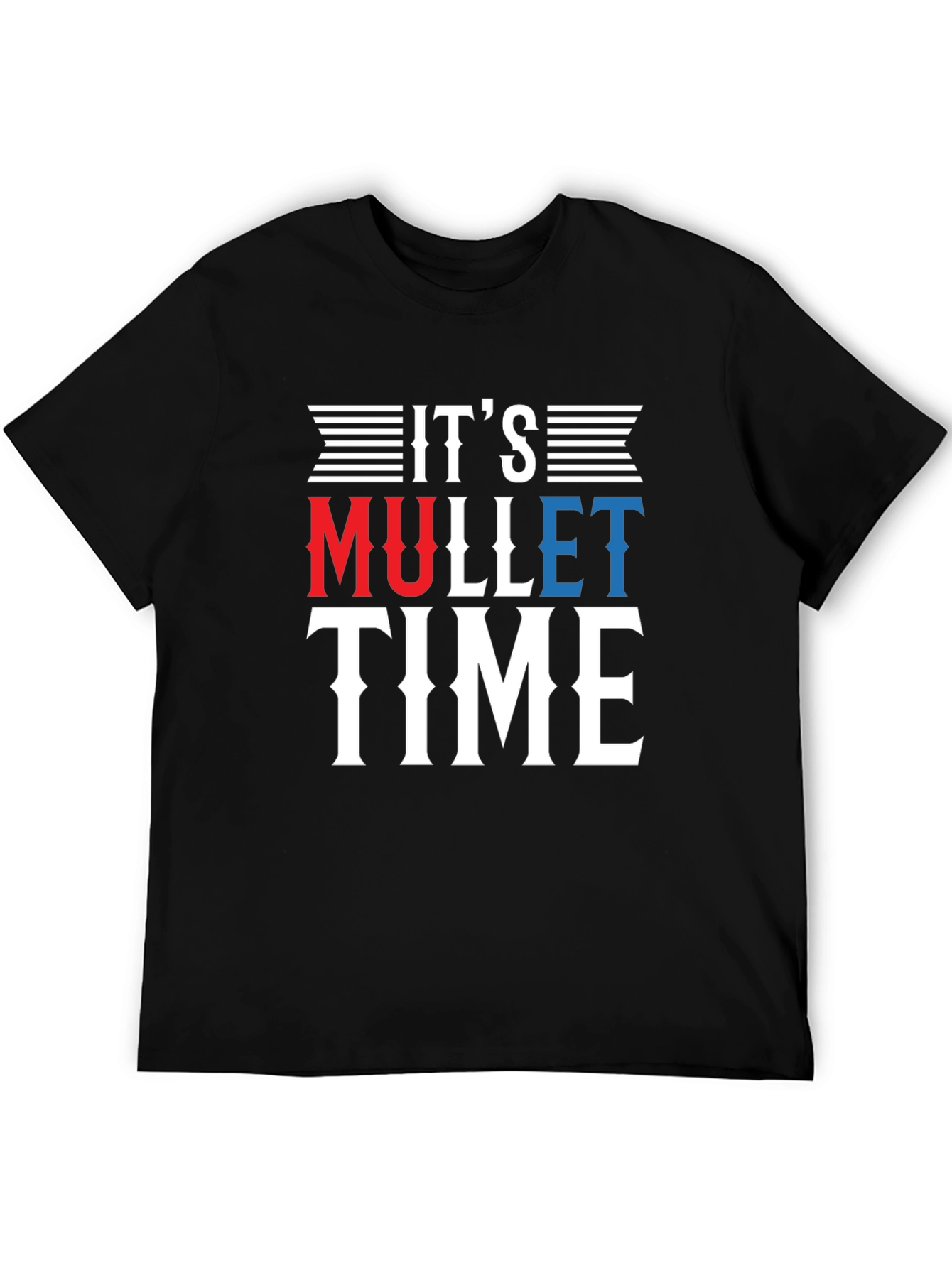 Its Mullet Time Black T-Shirt