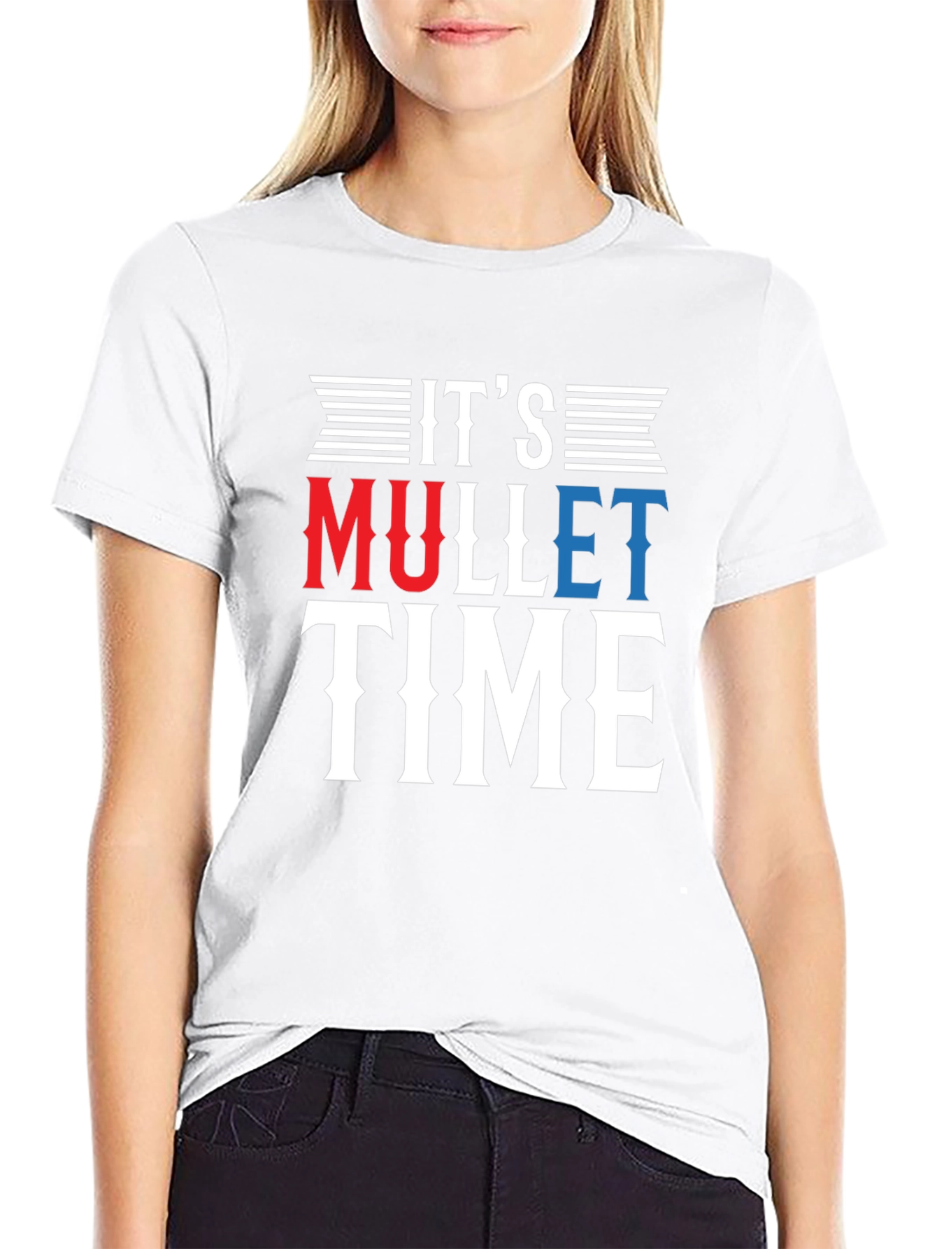 Its Mullet Time Black T-Shirt