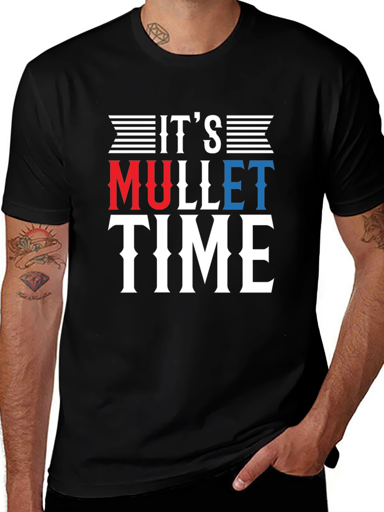 Its Mullet Time Black T-Shirt