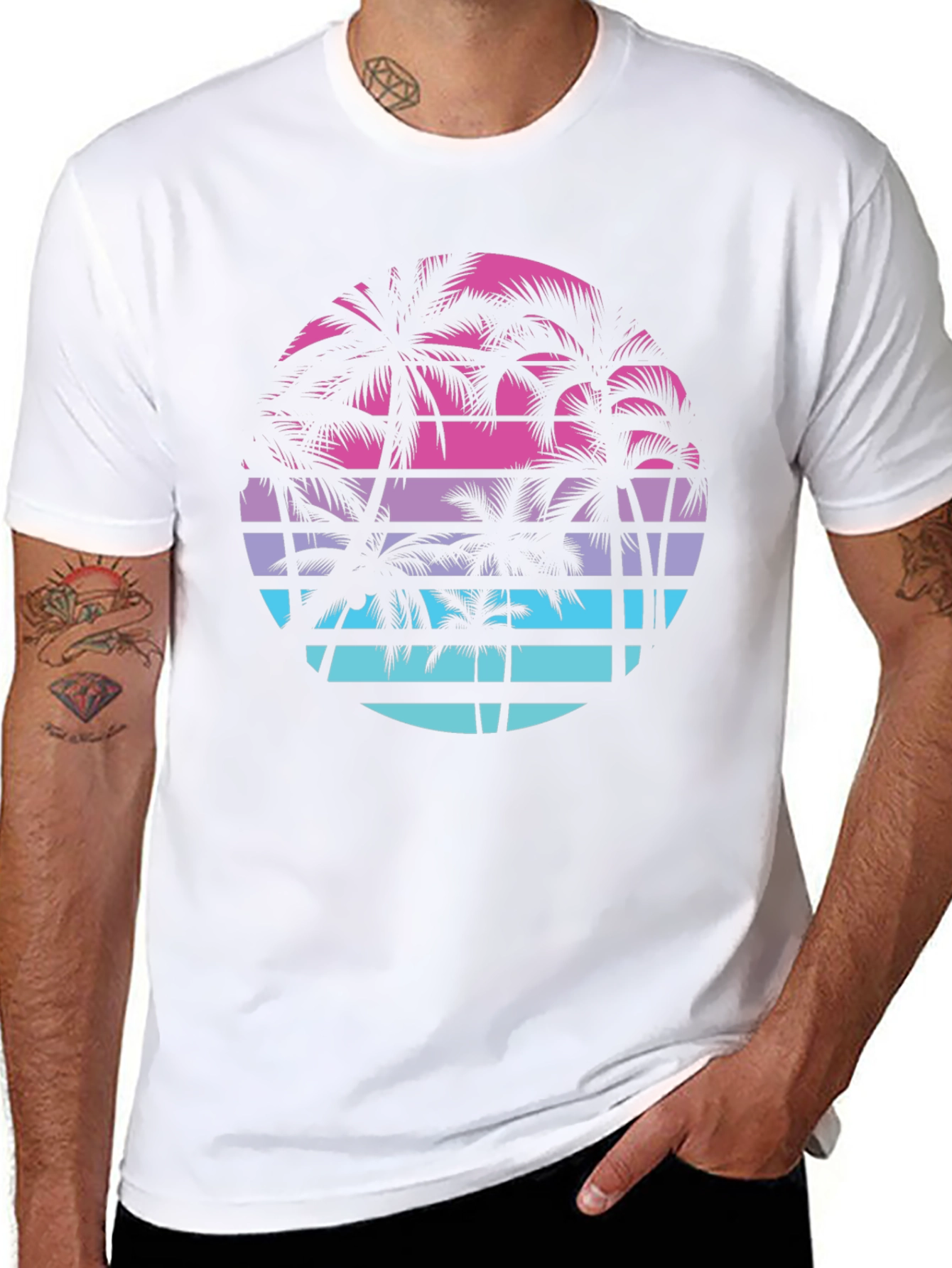 Retro Palm Tree Sunset T-Shirt