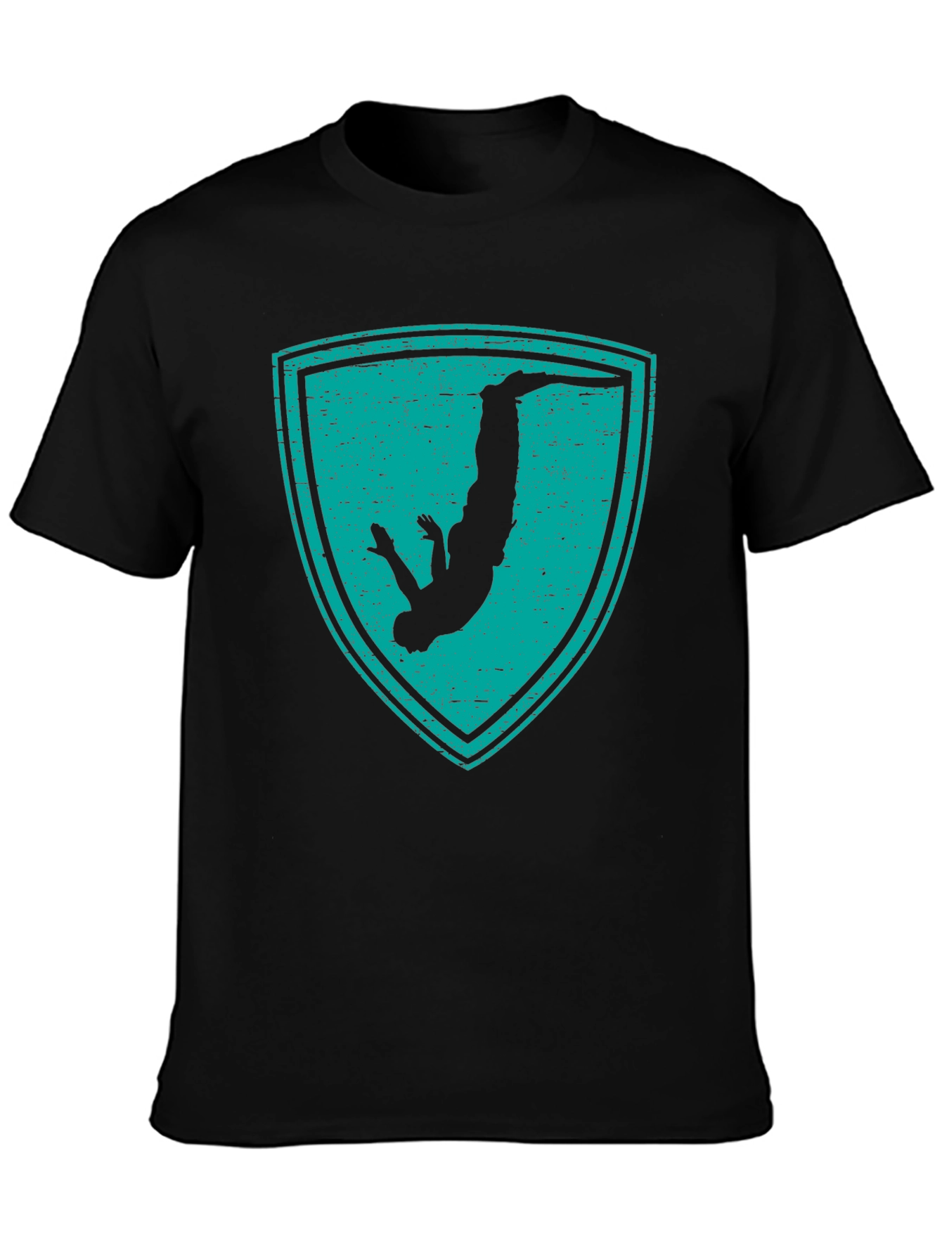 Parkour Silhouette Shield Graphic T-Shirt - Black