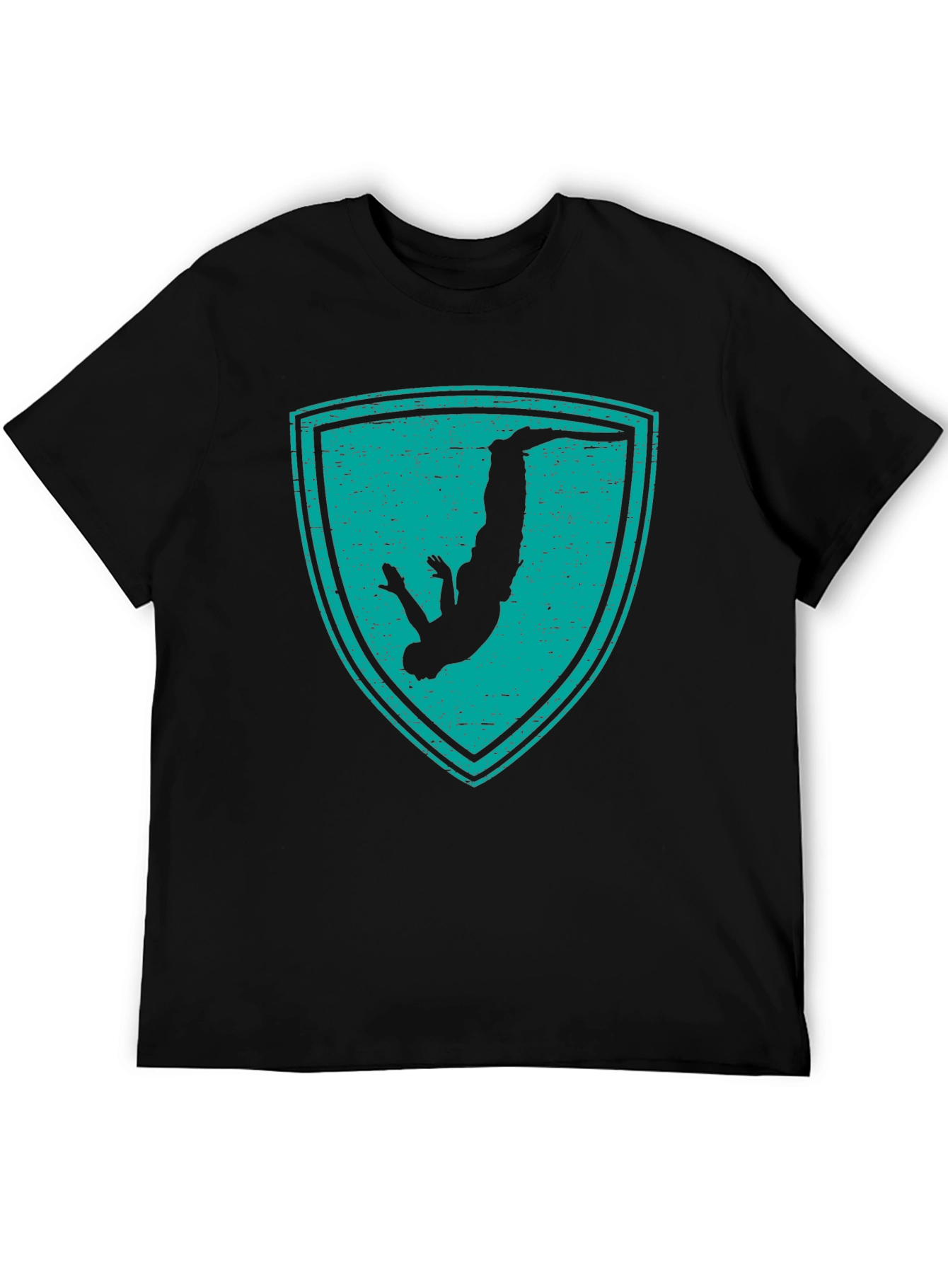 Parkour Silhouette Shield Graphic T-Shirt - Black