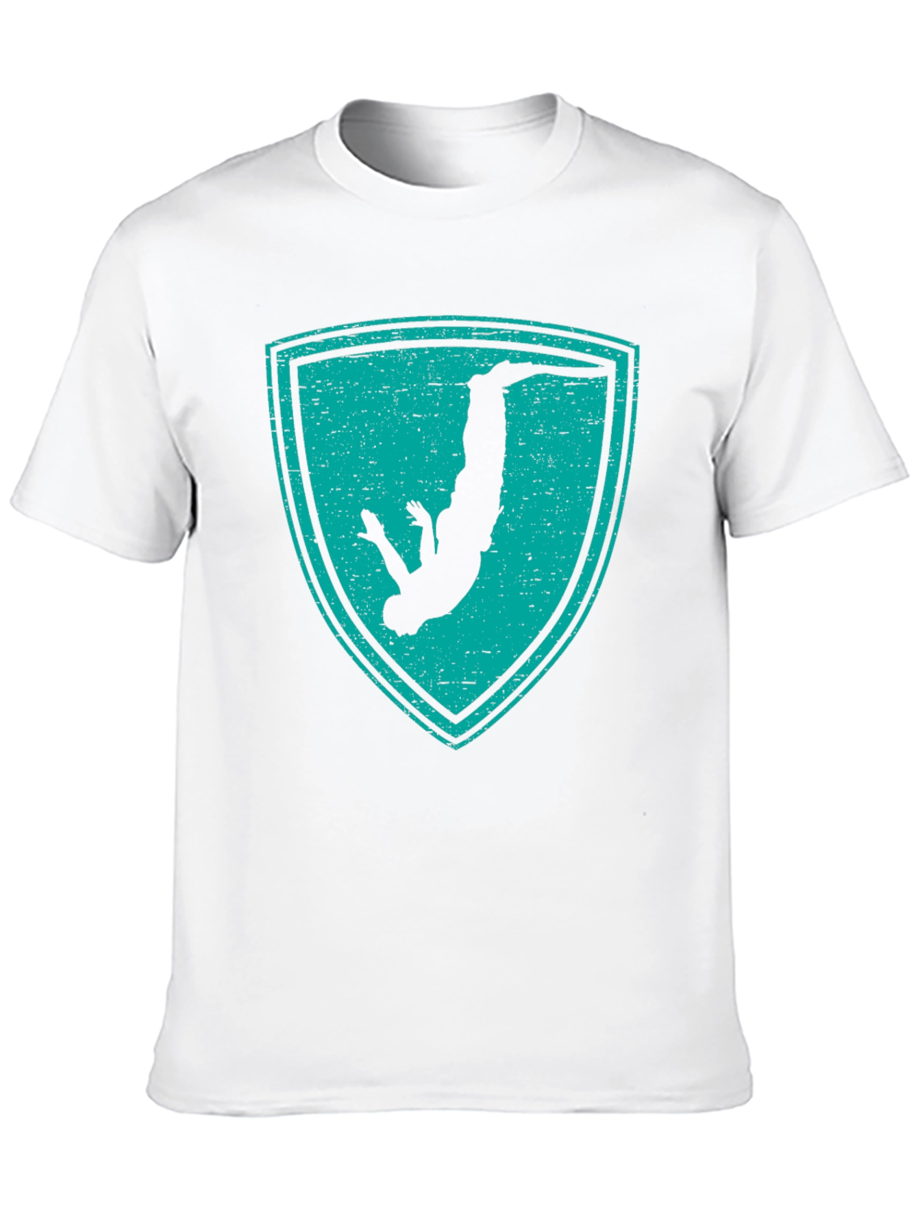 Parkour Silhouette Shield Graphic T-Shirt - Black