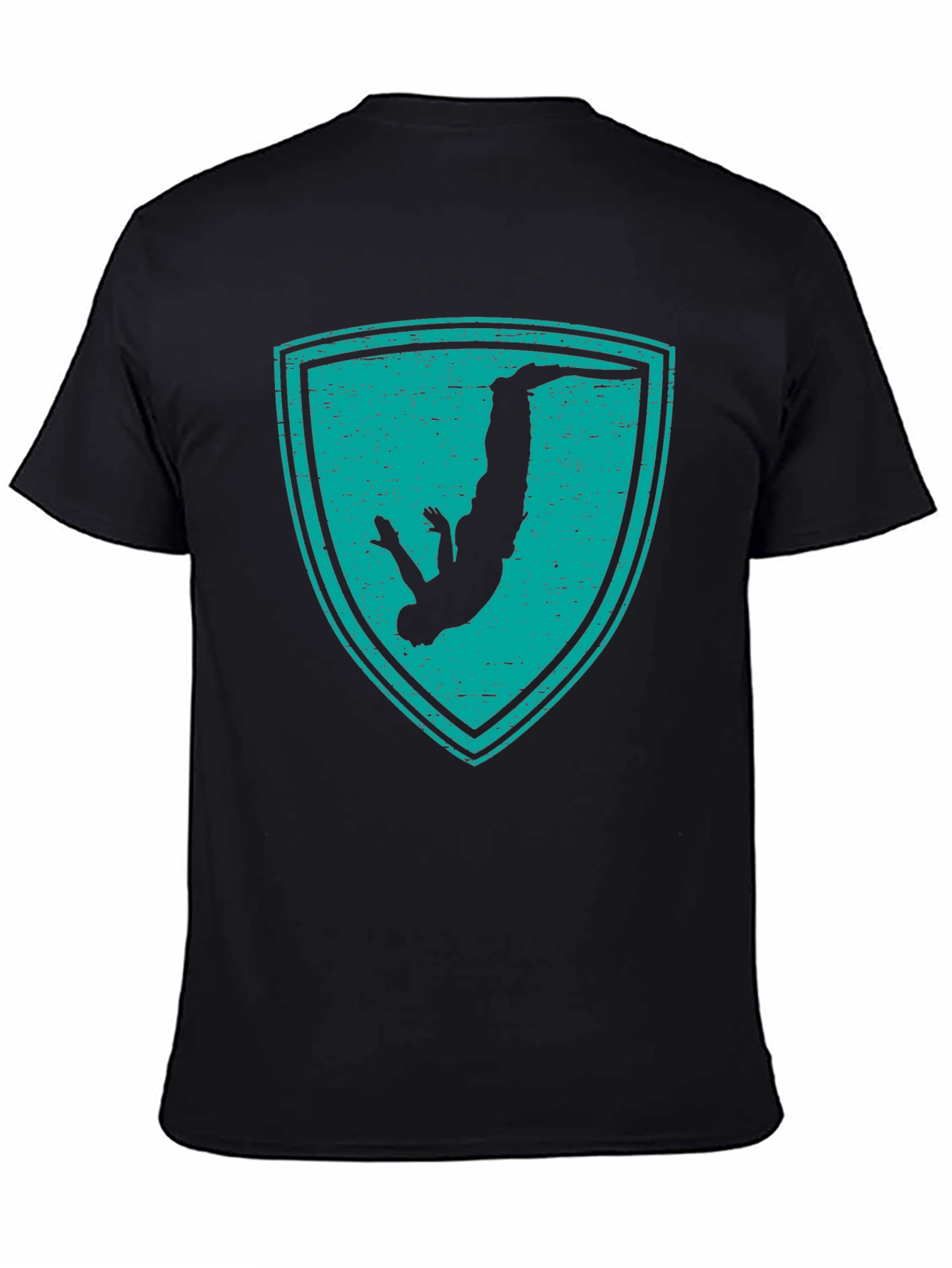 Parkour Silhouette Shield Graphic T-Shirt - Black