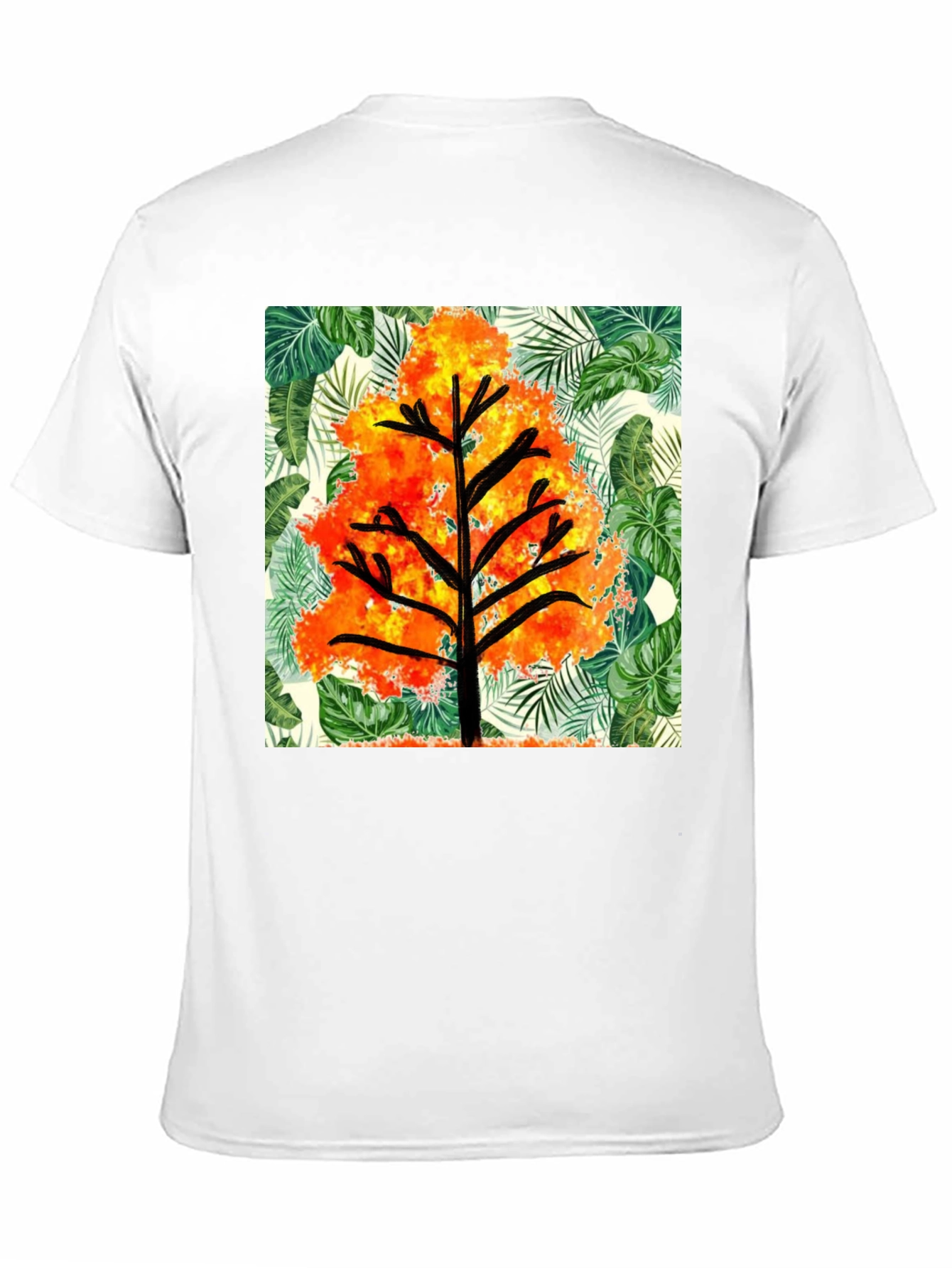 Tropical Tree Graphic T-Shirt - Mens Black Tee