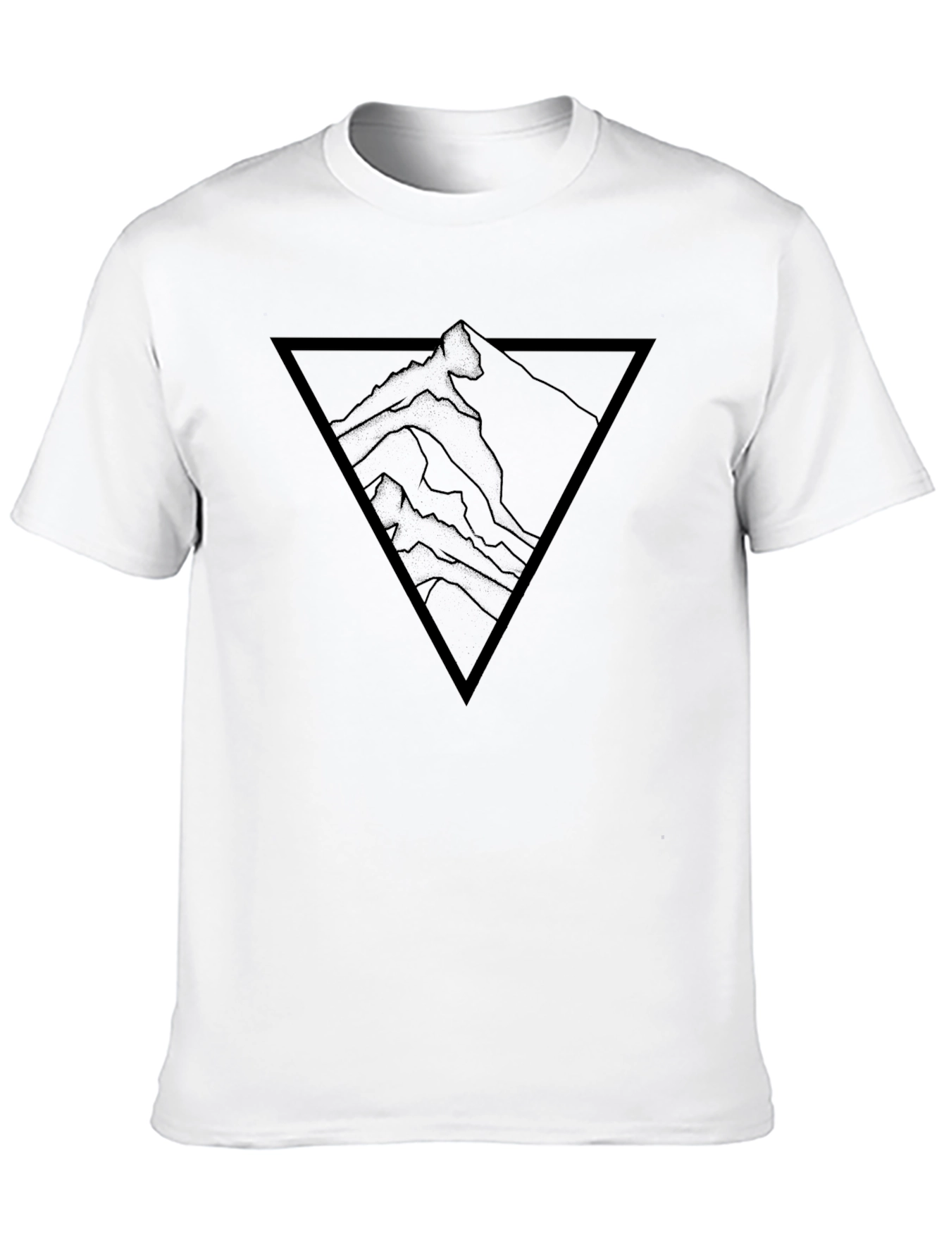 Mountain Peak Triangle Graphic Tee - Black