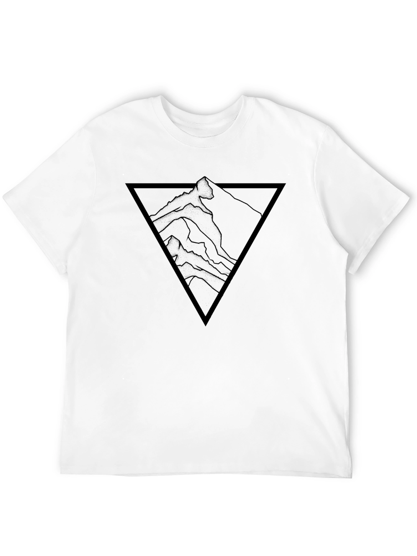 Mountain Peak Triangle Graphic Tee - Black