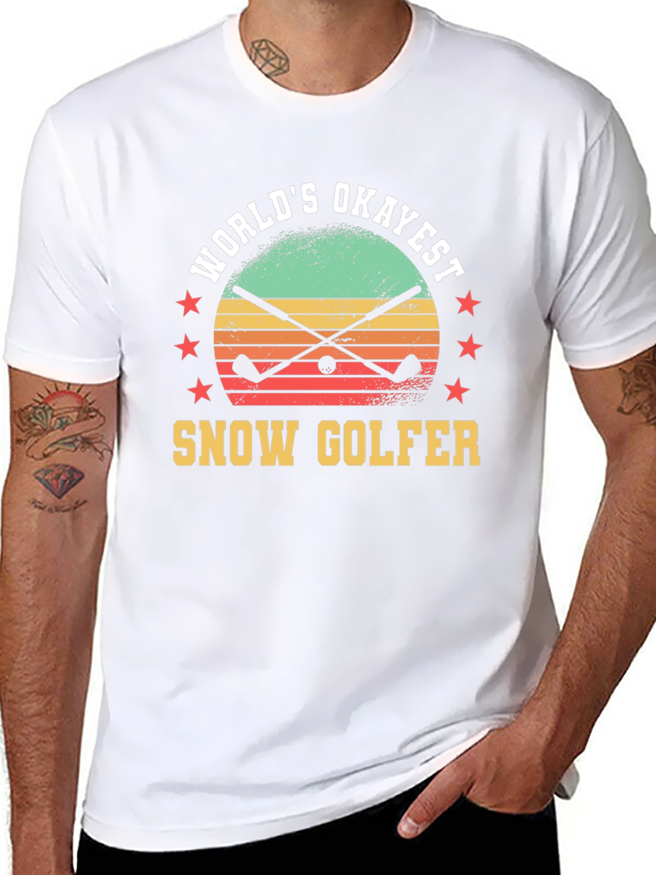 Worlds Okayest Snow Golfer Graphic T-Shirt