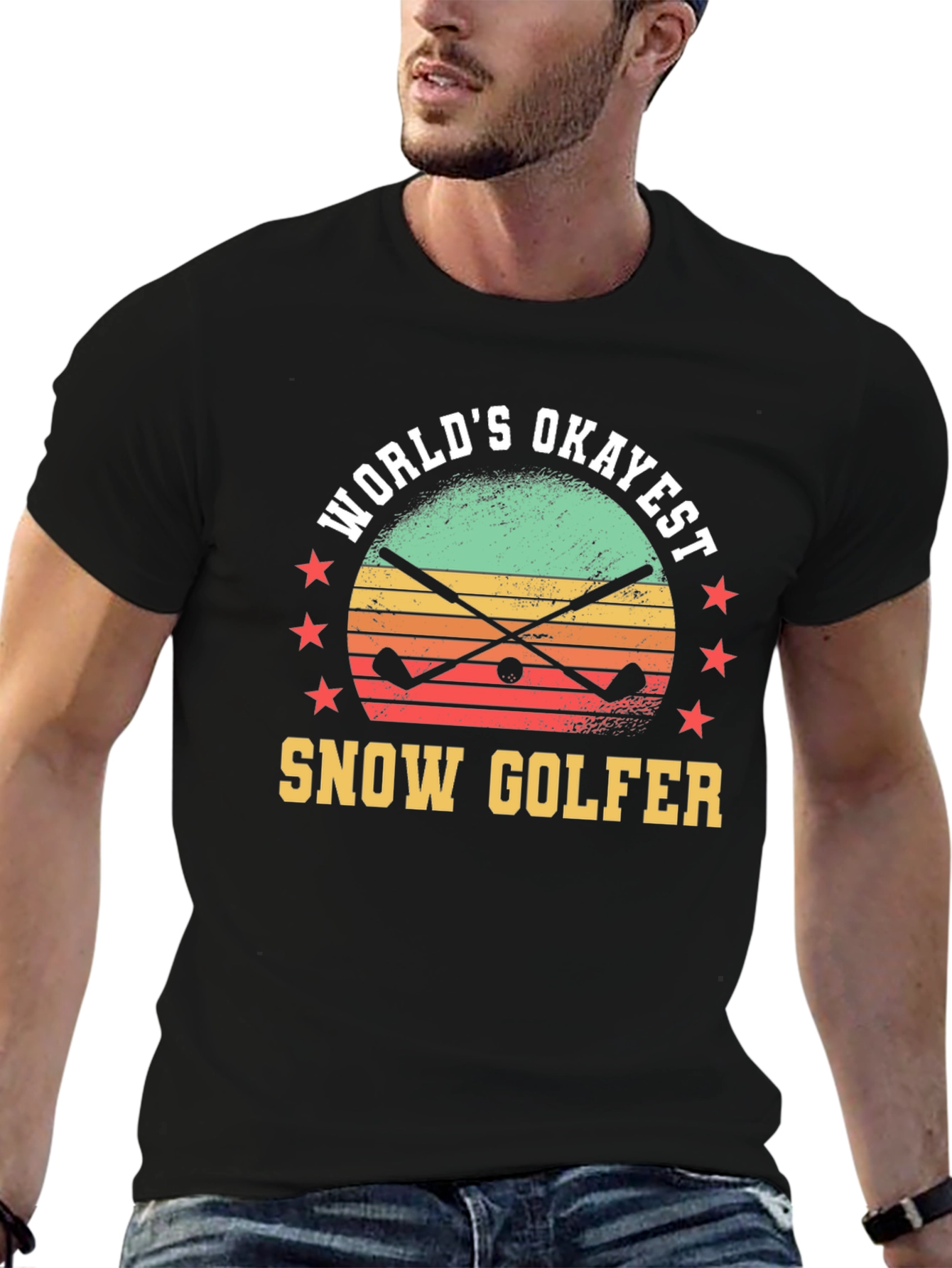 Worlds Okayest Snow Golfer Graphic T-Shirt