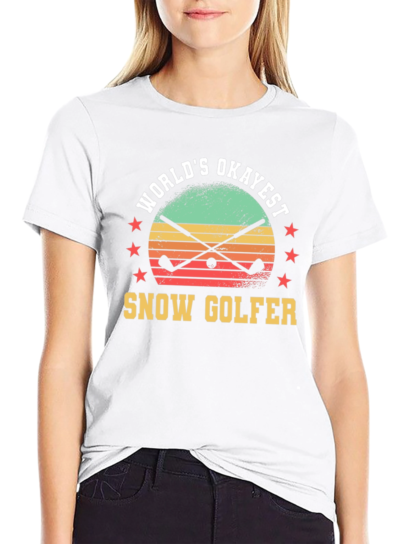 Worlds Okayest Snow Golfer Graphic T-Shirt