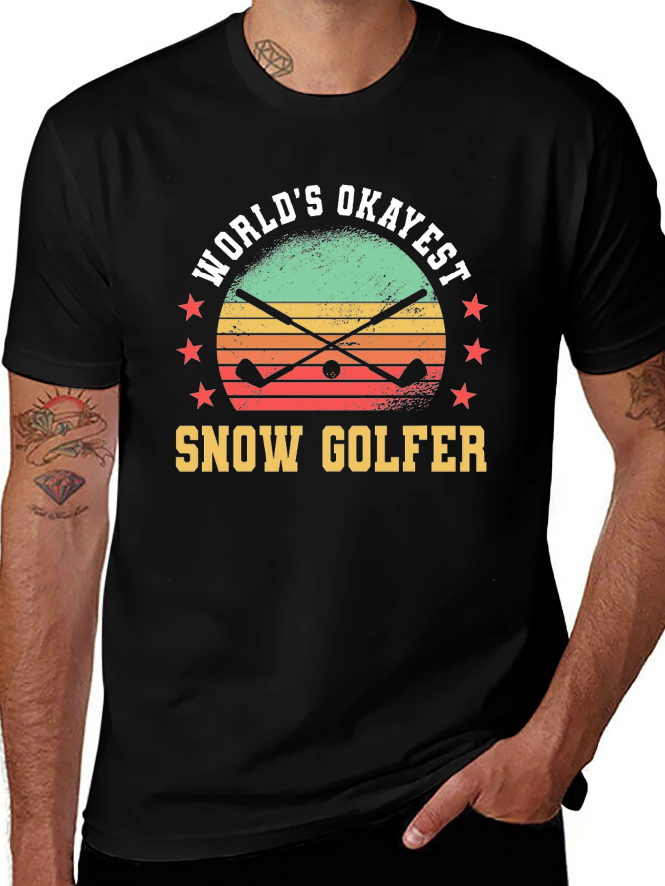 Worlds Okayest Snow Golfer Graphic T-Shirt