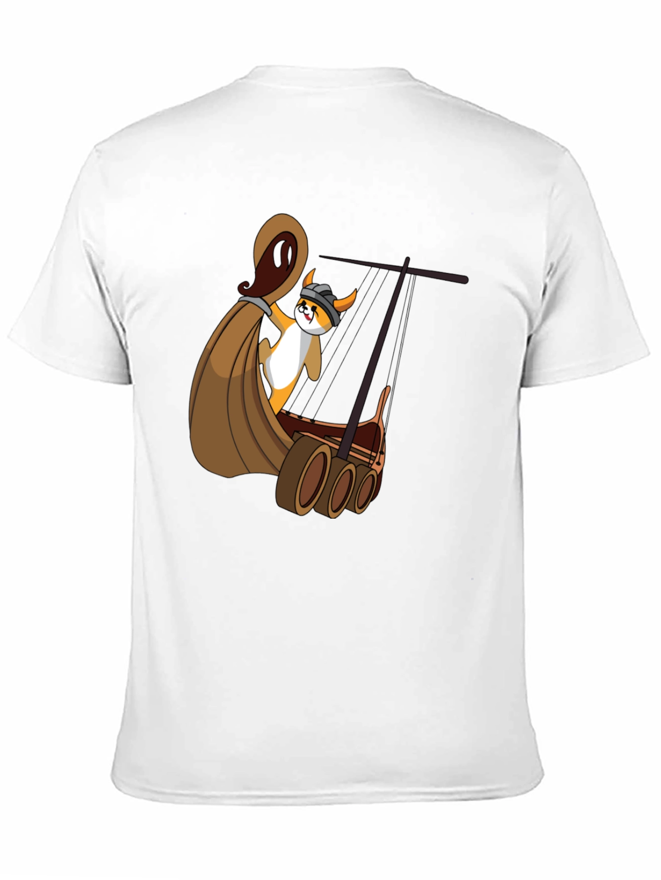 Viking Corgi Boat T-Shirt - Black