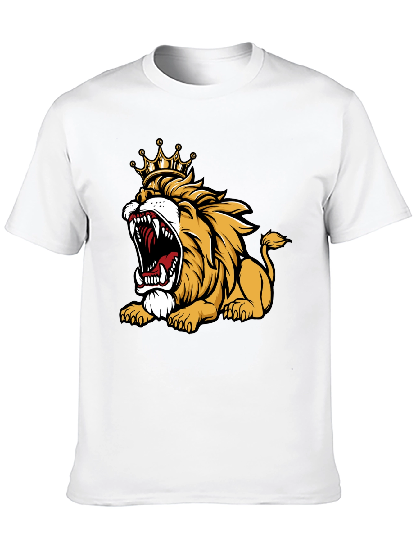 Roaring Lion King Graphic T-Shirt - Mens Black Tee