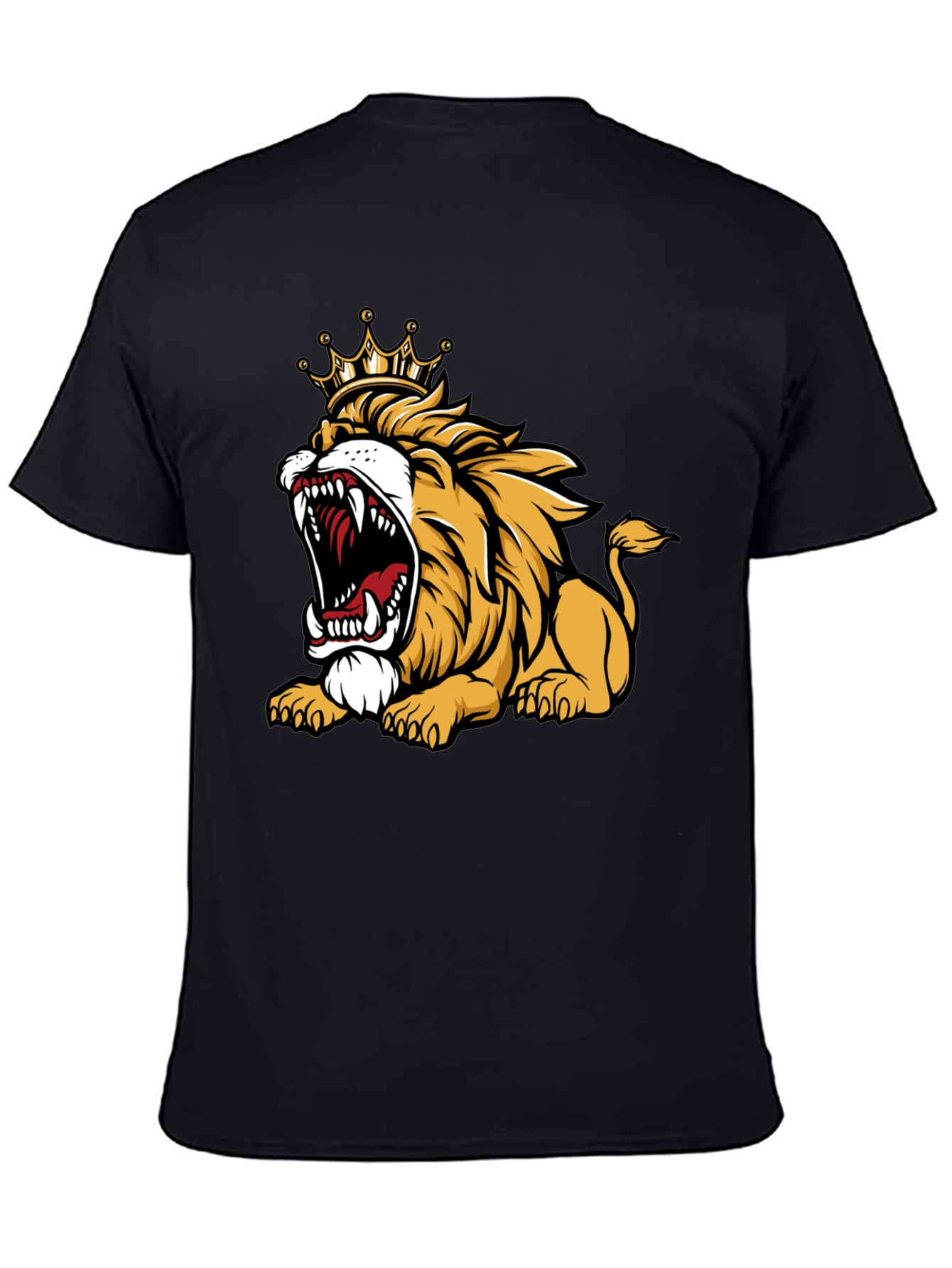 Roaring Lion King Graphic T-Shirt - Mens Black Tee
