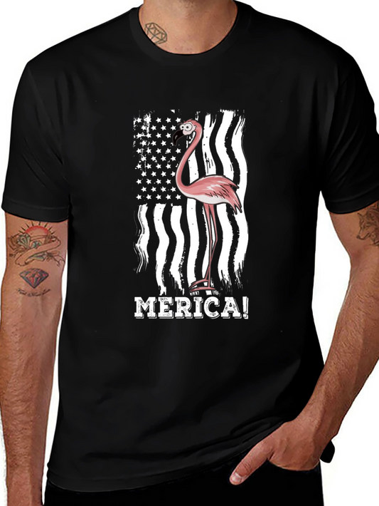 Flamingo Merica! Graphic Tee - Patriotic Style
