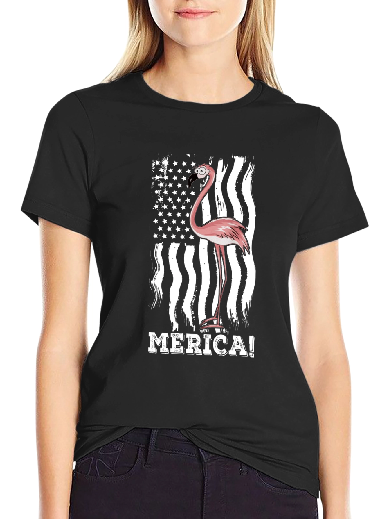 Flamingo Merica! Graphic Tee - Patriotic Style