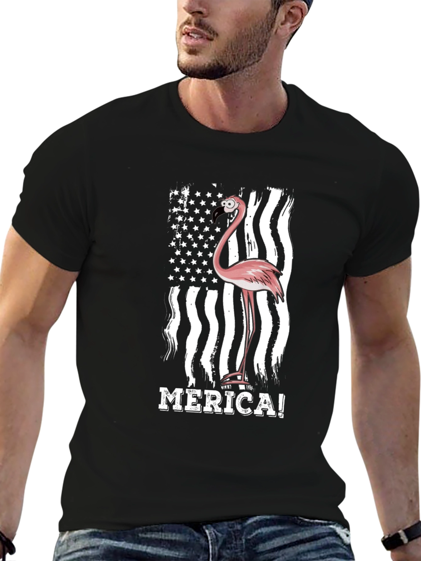 Flamingo Merica! Graphic Tee - Patriotic Style