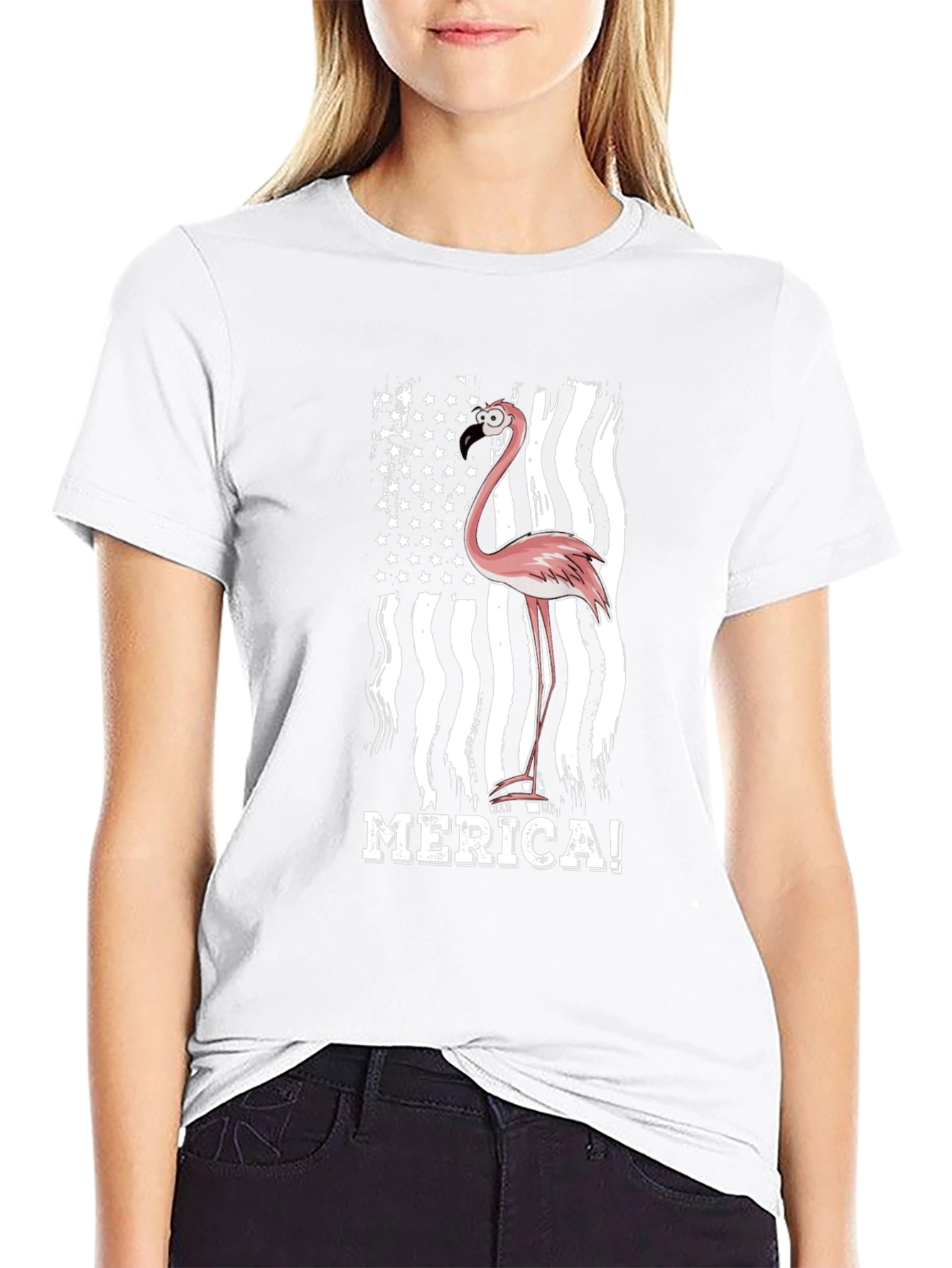 Flamingo Merica! Graphic Tee - Patriotic Style
