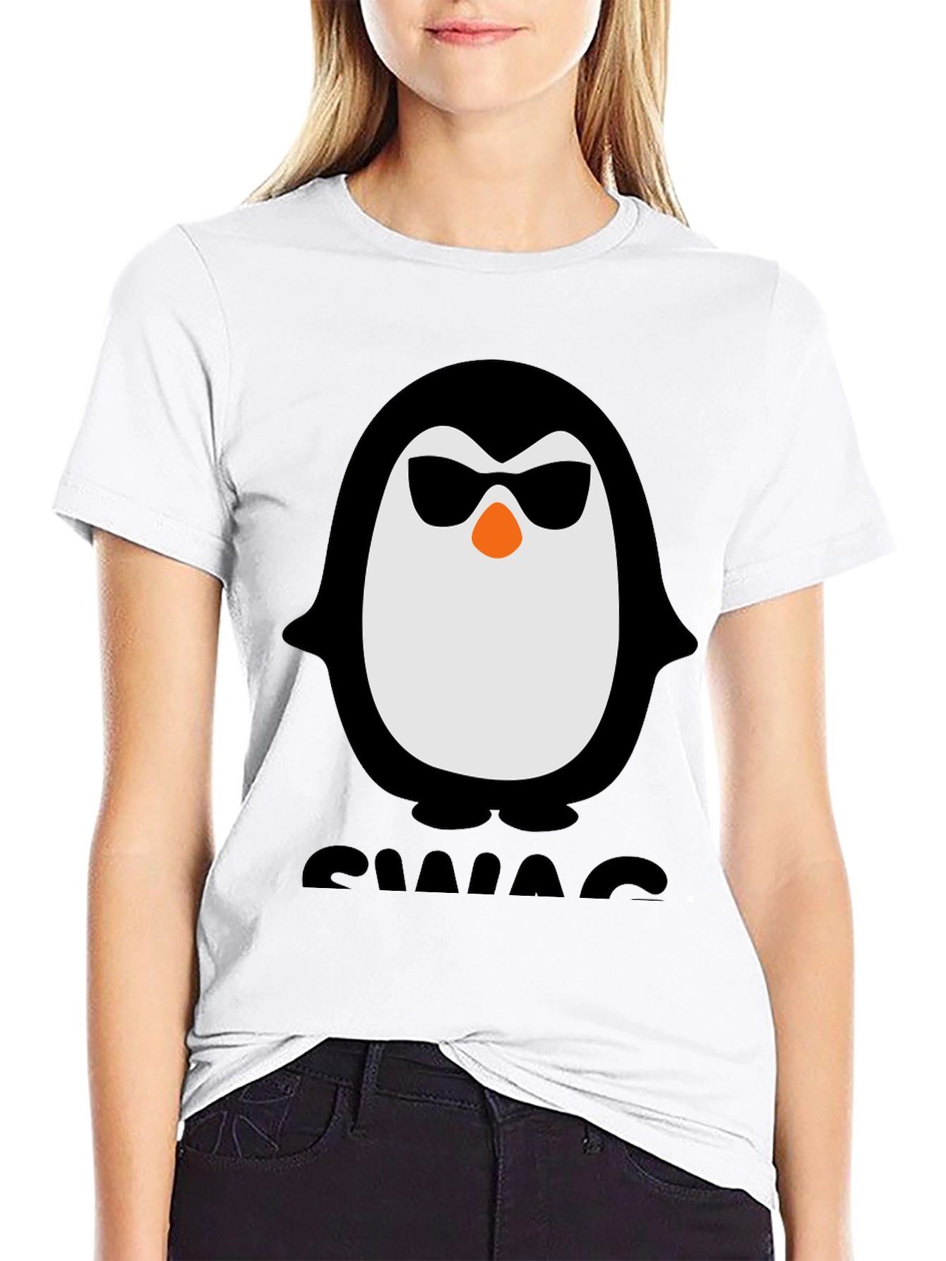 Cool Penguin Swag Tee - Black Graphic T-Shirt