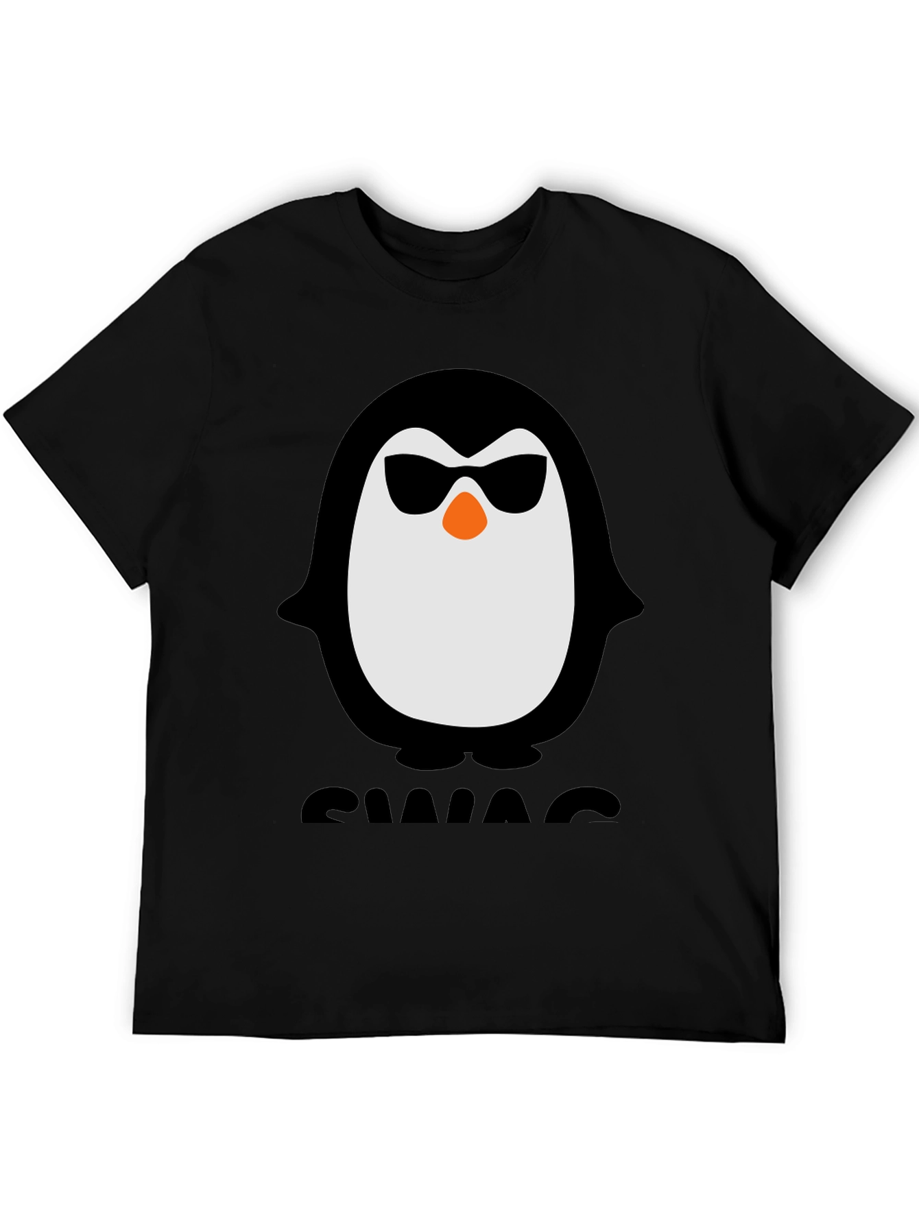 Cool Penguin Swag Tee - Black Graphic T-Shirt