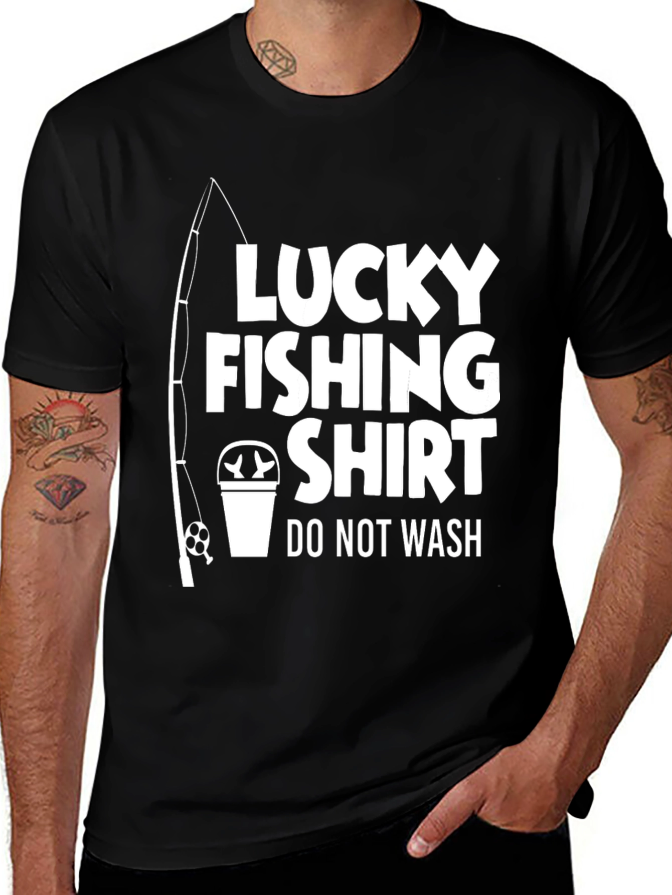 Lucky Fishing Shirt - Novelty Graphic Tee