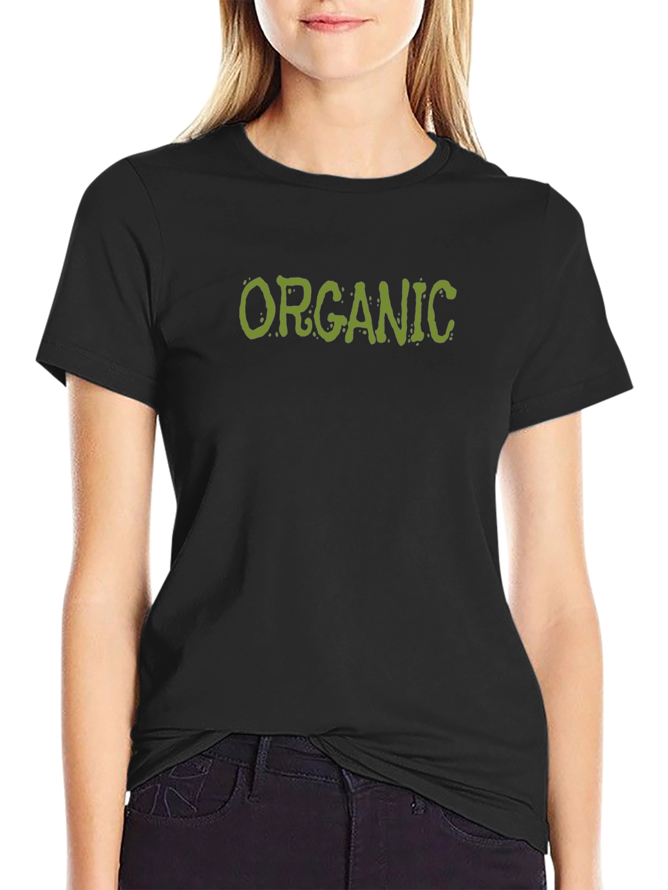 Organic Graphic Print Black T-Shirt