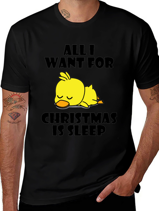 Funny All I Want For Christmas Sleep Duck T-Shirt