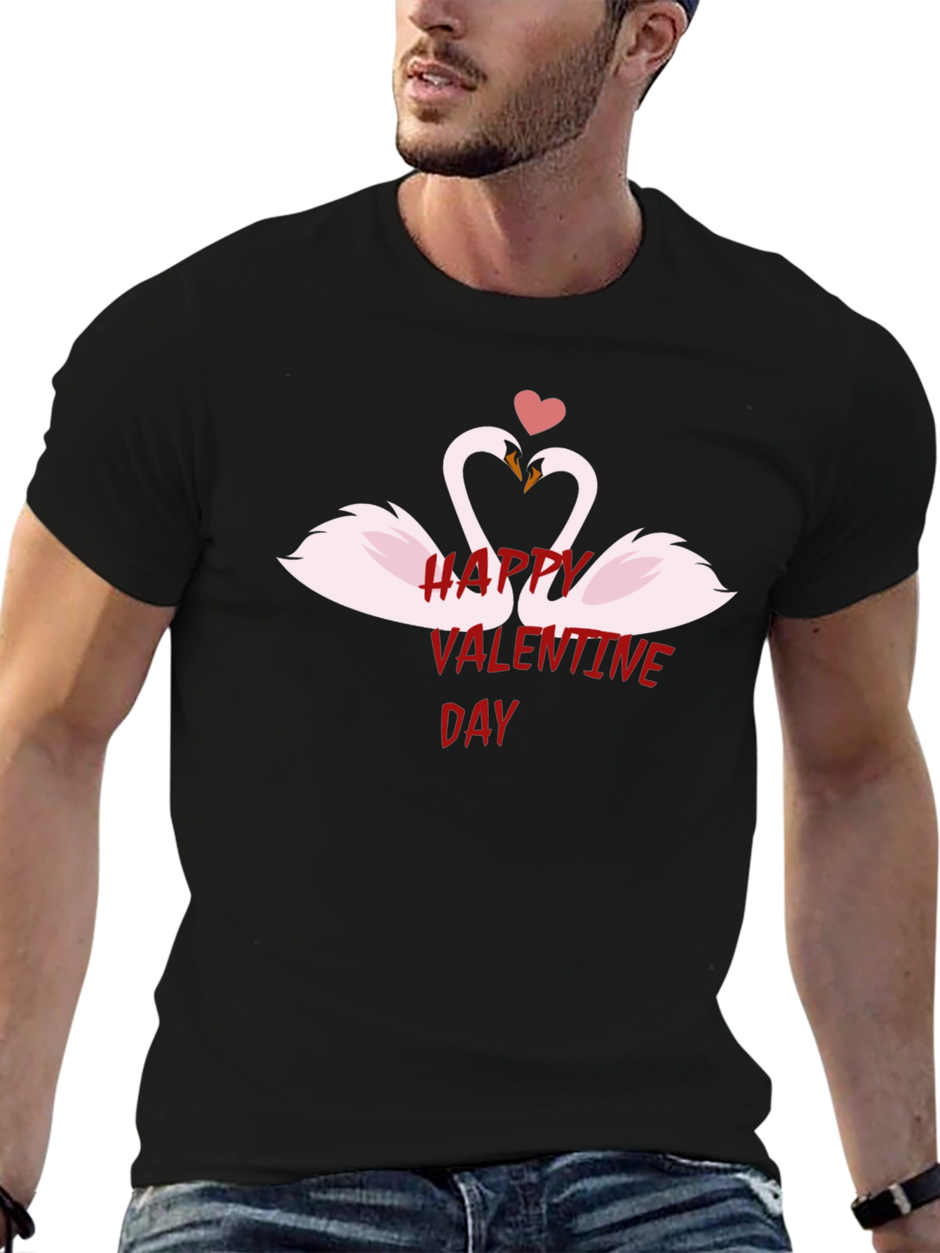 Happy Valentines Day Swan Heart T-Shirt