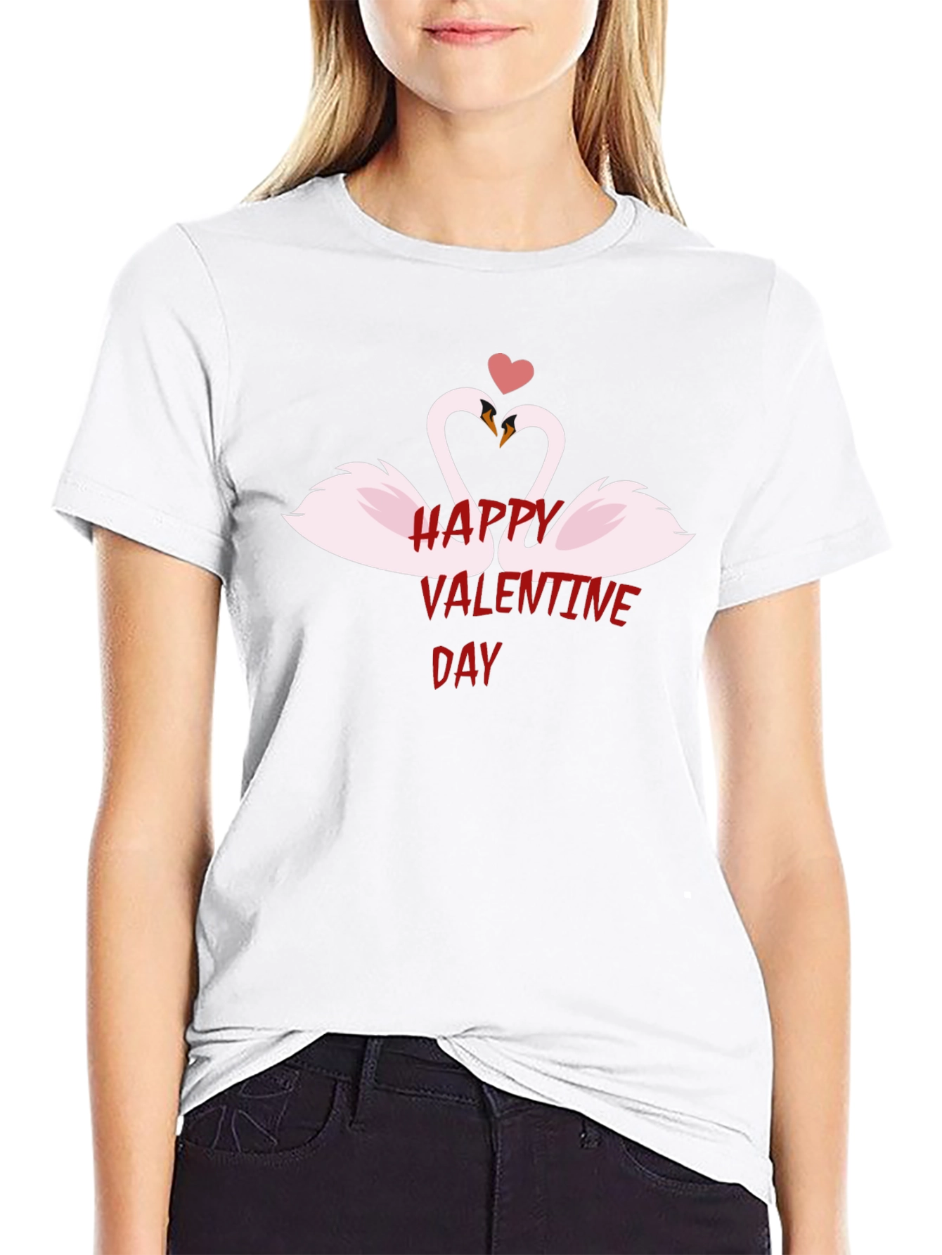 Happy Valentines Day Swan Heart T-Shirt