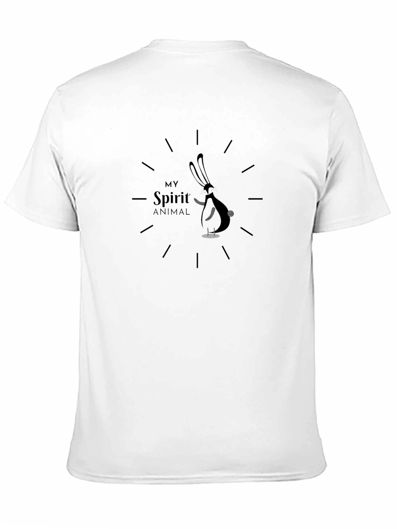 Rabbit Spirit Animal Graphic T-Shirt - Black