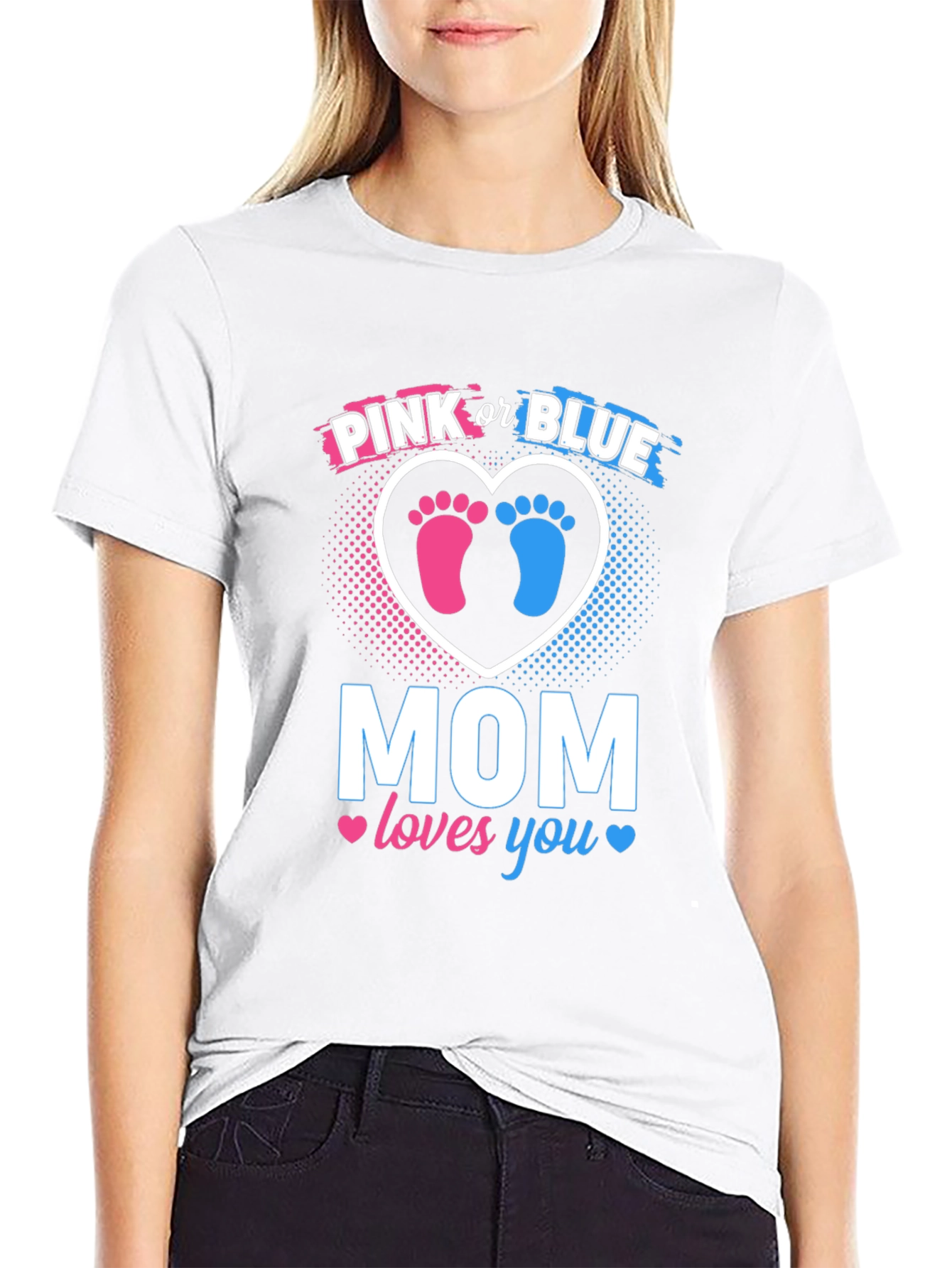 Pink or Blue Mom Loves You T-Shirt