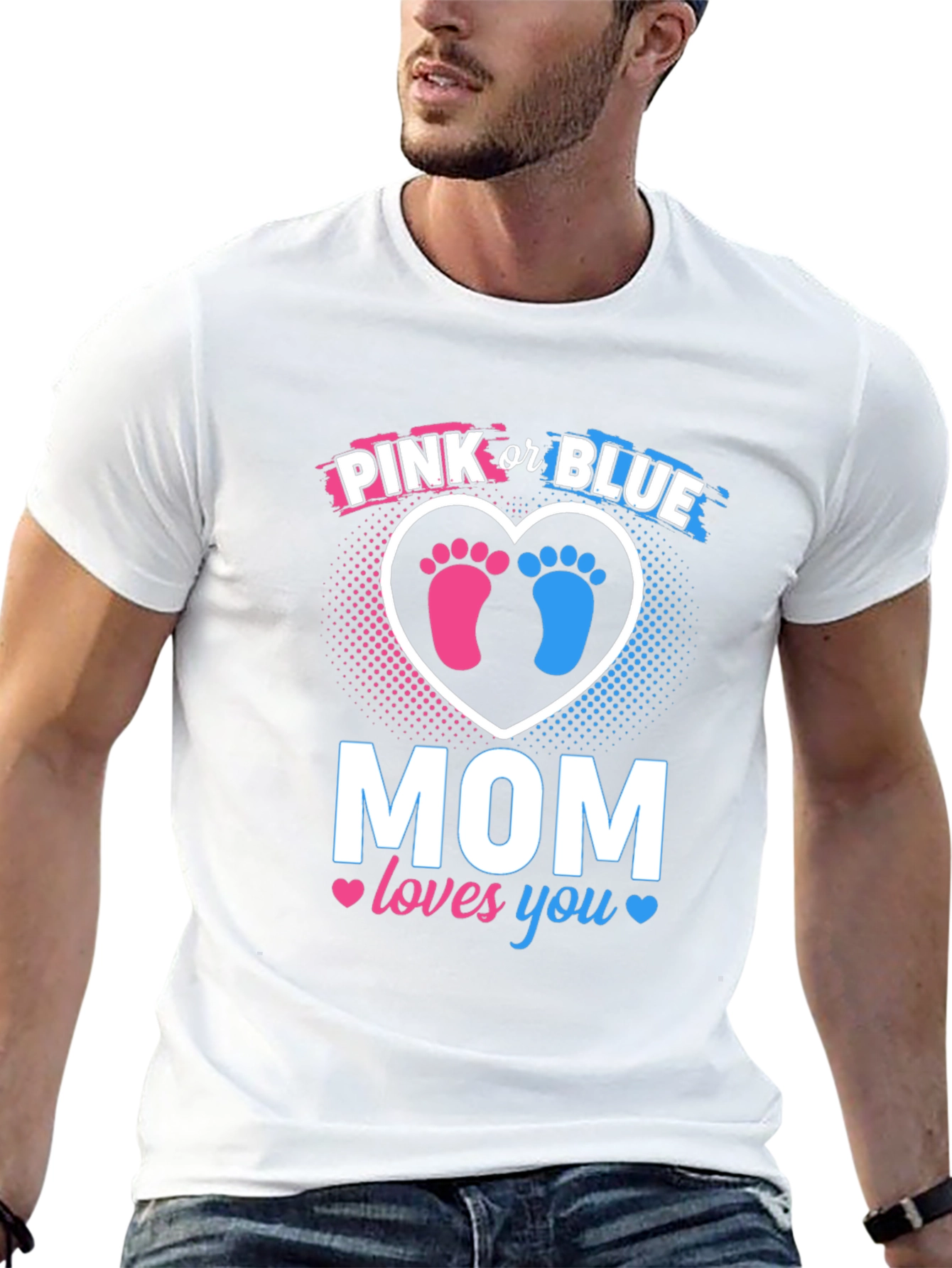 Pink or Blue Mom Loves You T-Shirt