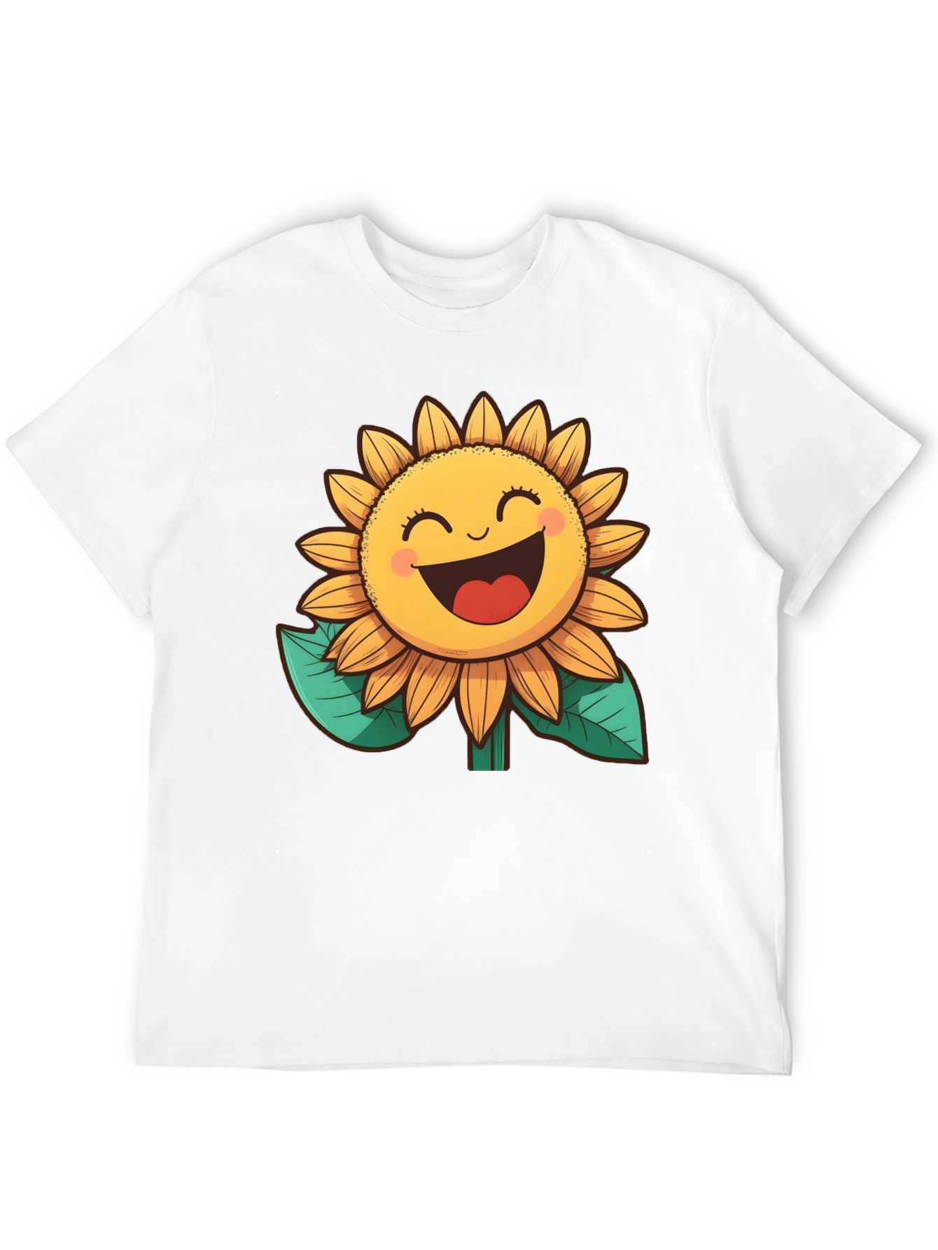 Happy Sunflower Graphic Tee - Black