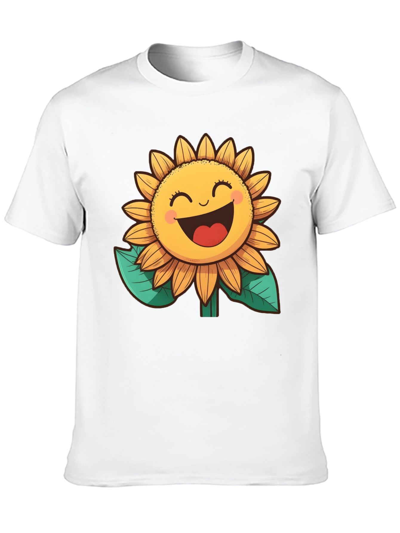 Happy Sunflower Graphic Tee - Black