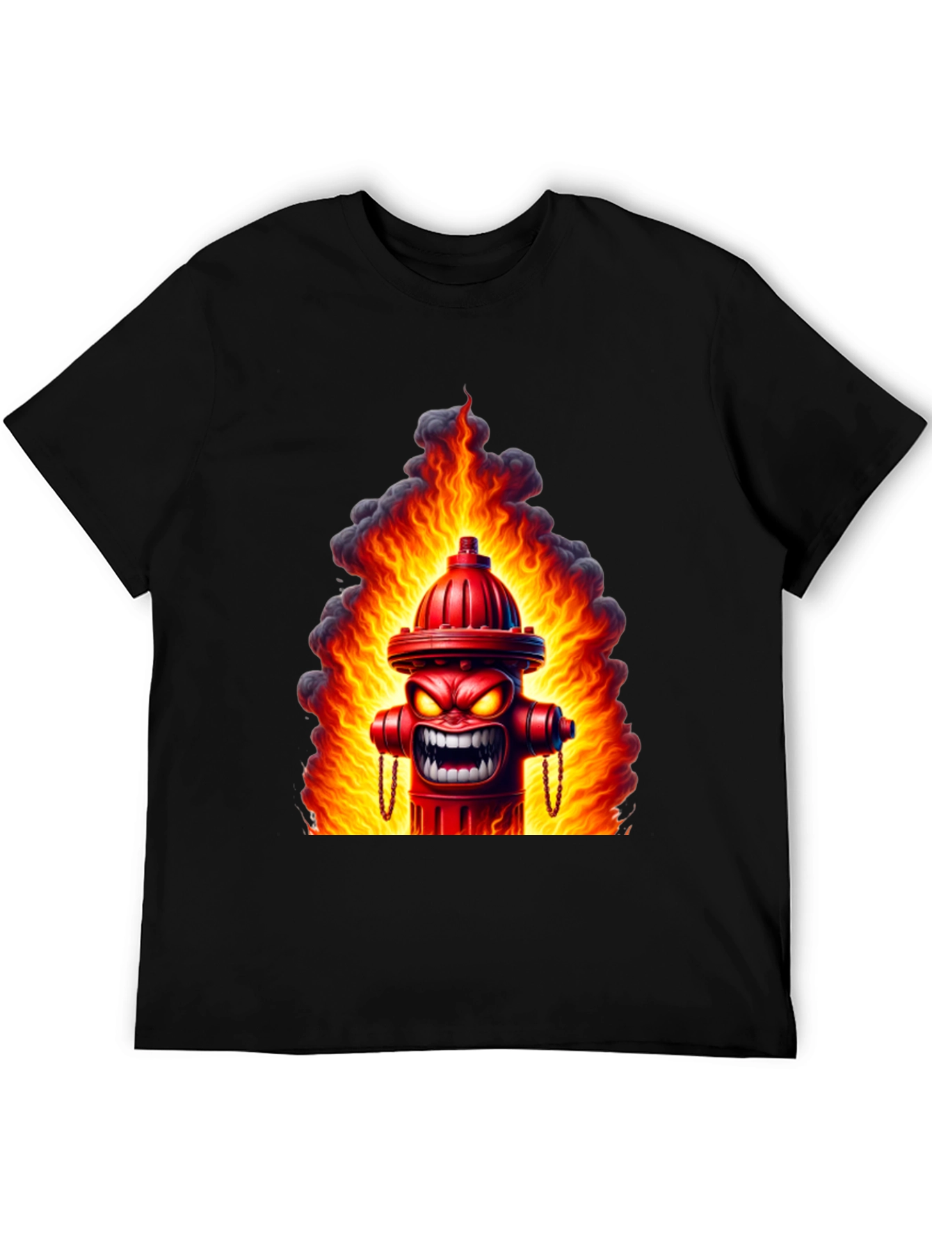 Fiery Hydrant Graphic Tee - Bold Statement Shirt