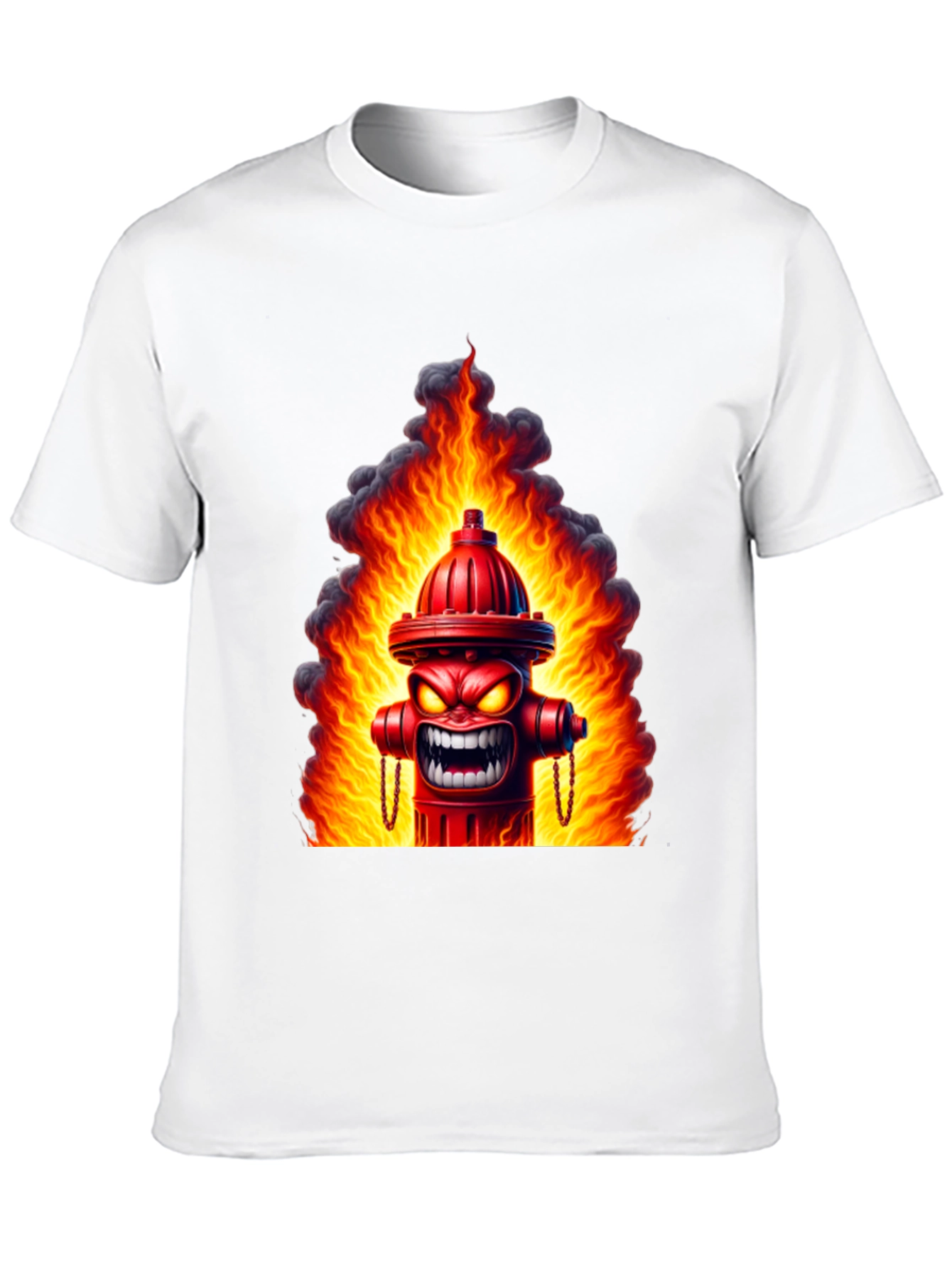 Fiery Hydrant Graphic Tee - Bold Statement Shirt