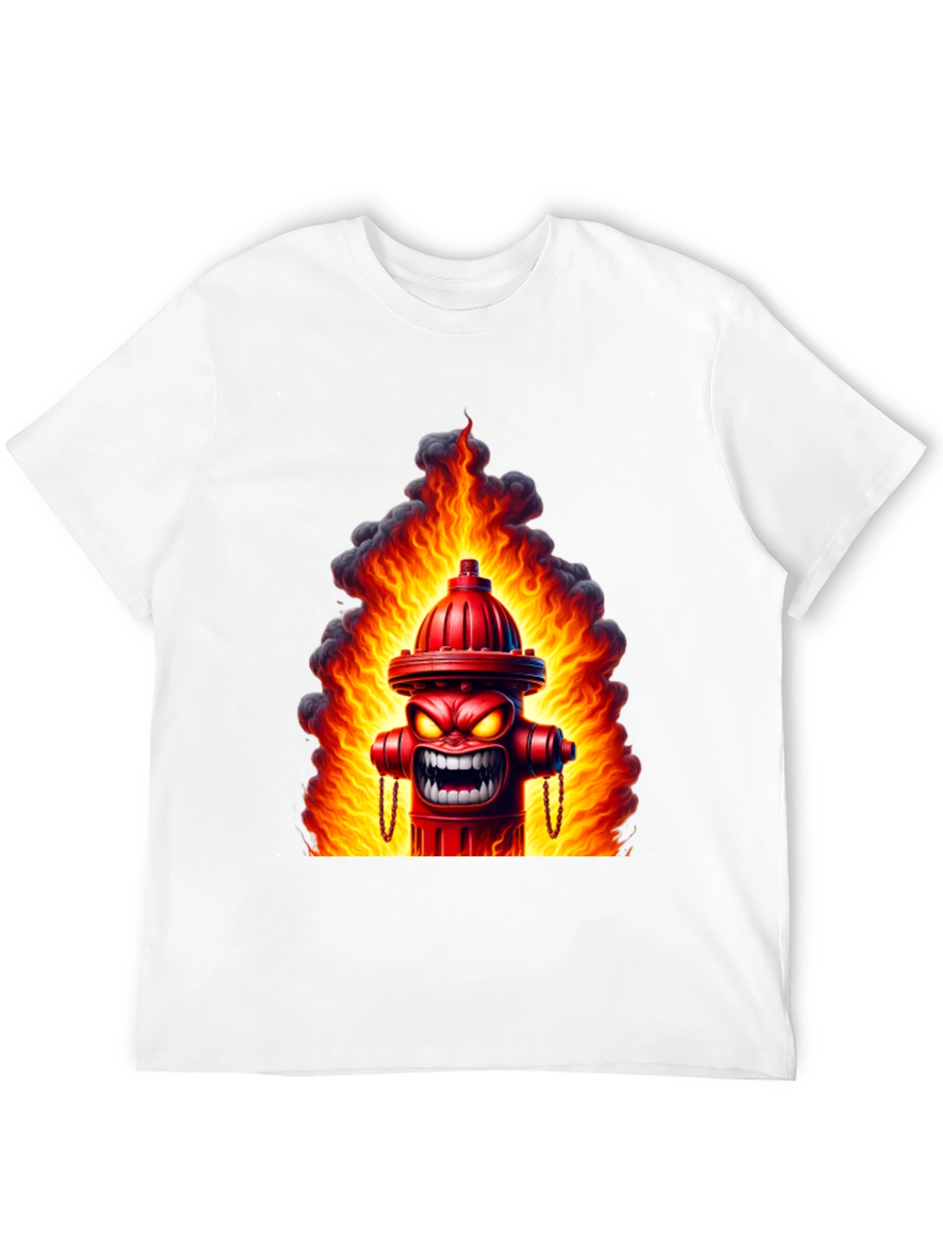Fiery Hydrant Graphic Tee - Bold Statement Shirt