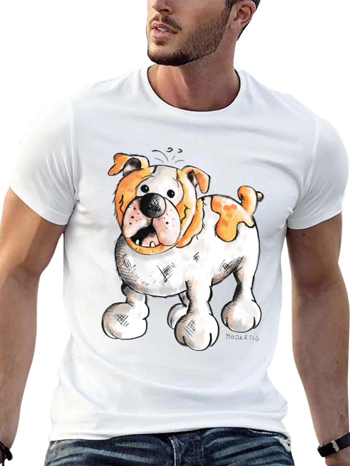 Bulldog Cartoon Graphic T-Shirt