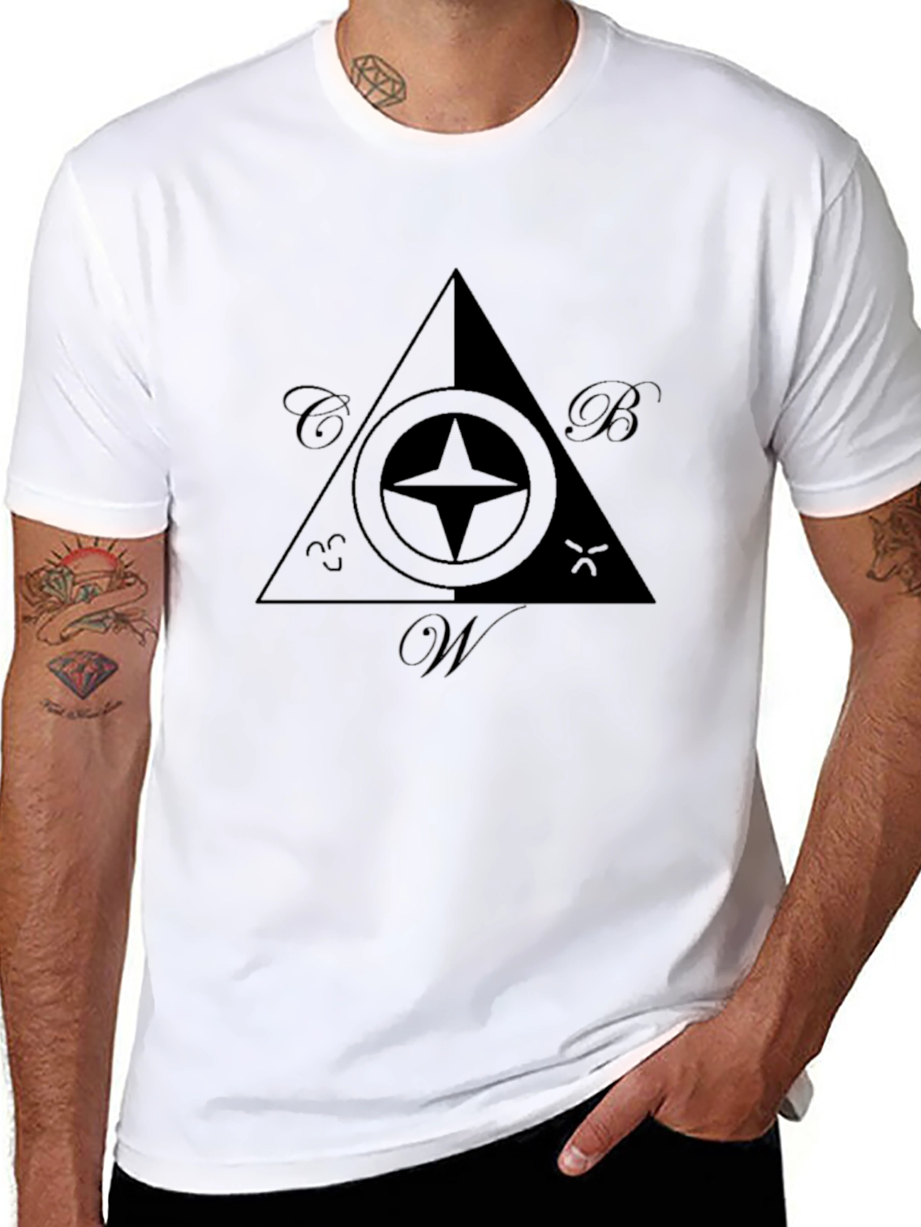 Black Masonic Compass T-Shirt