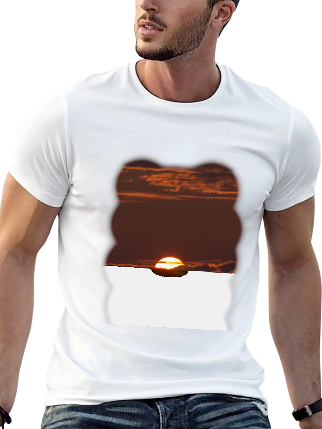 Sunset Graphic Tee - Black Casual T-Shirt