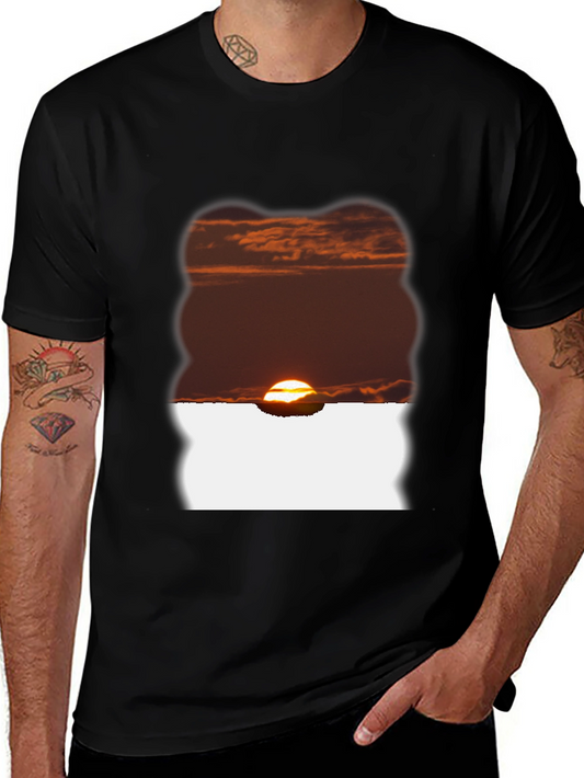 Sunset Graphic Tee - Black Casual T-Shirt