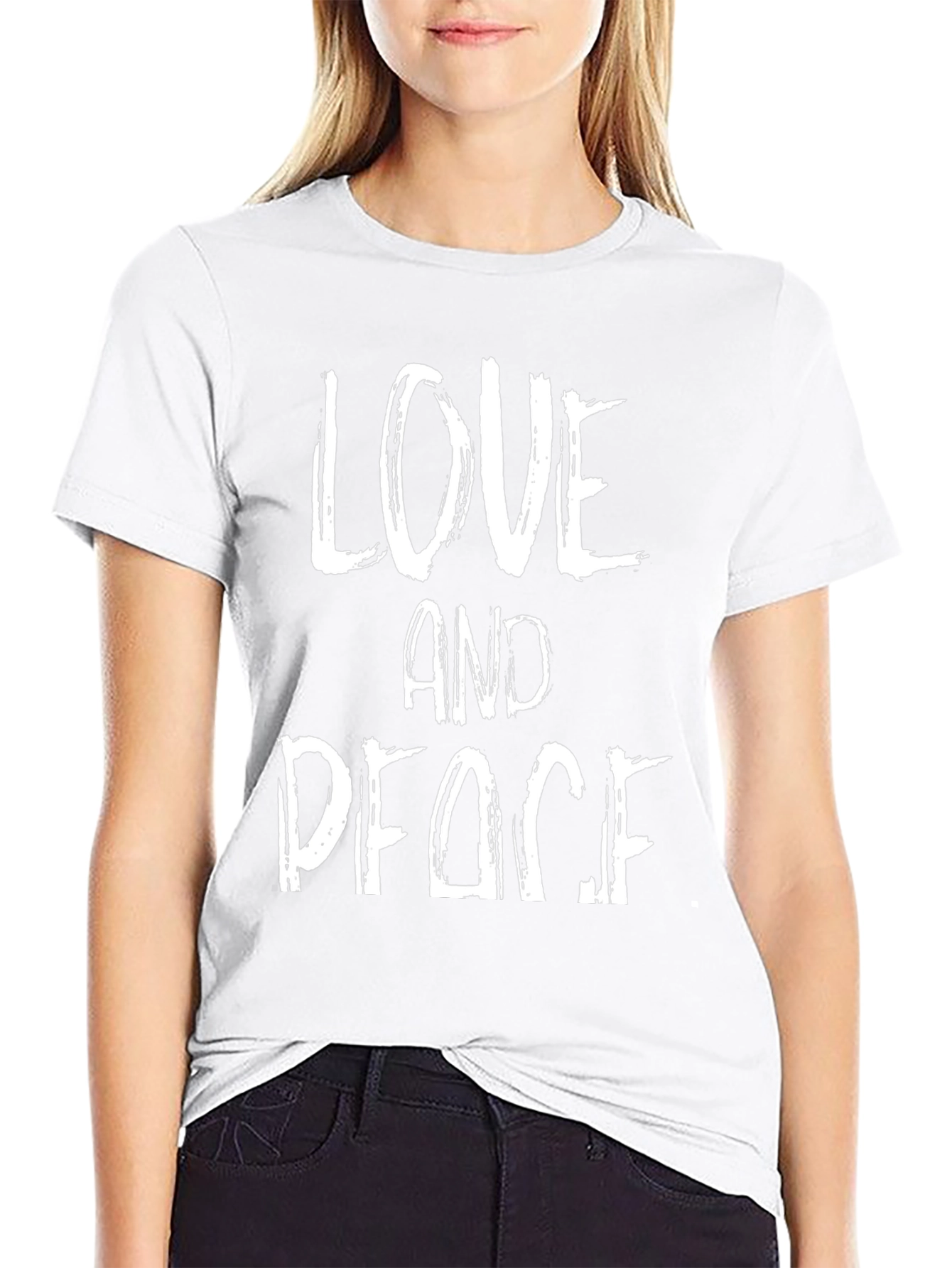 Love and Peace Graphic Tee - Black T-Shirt