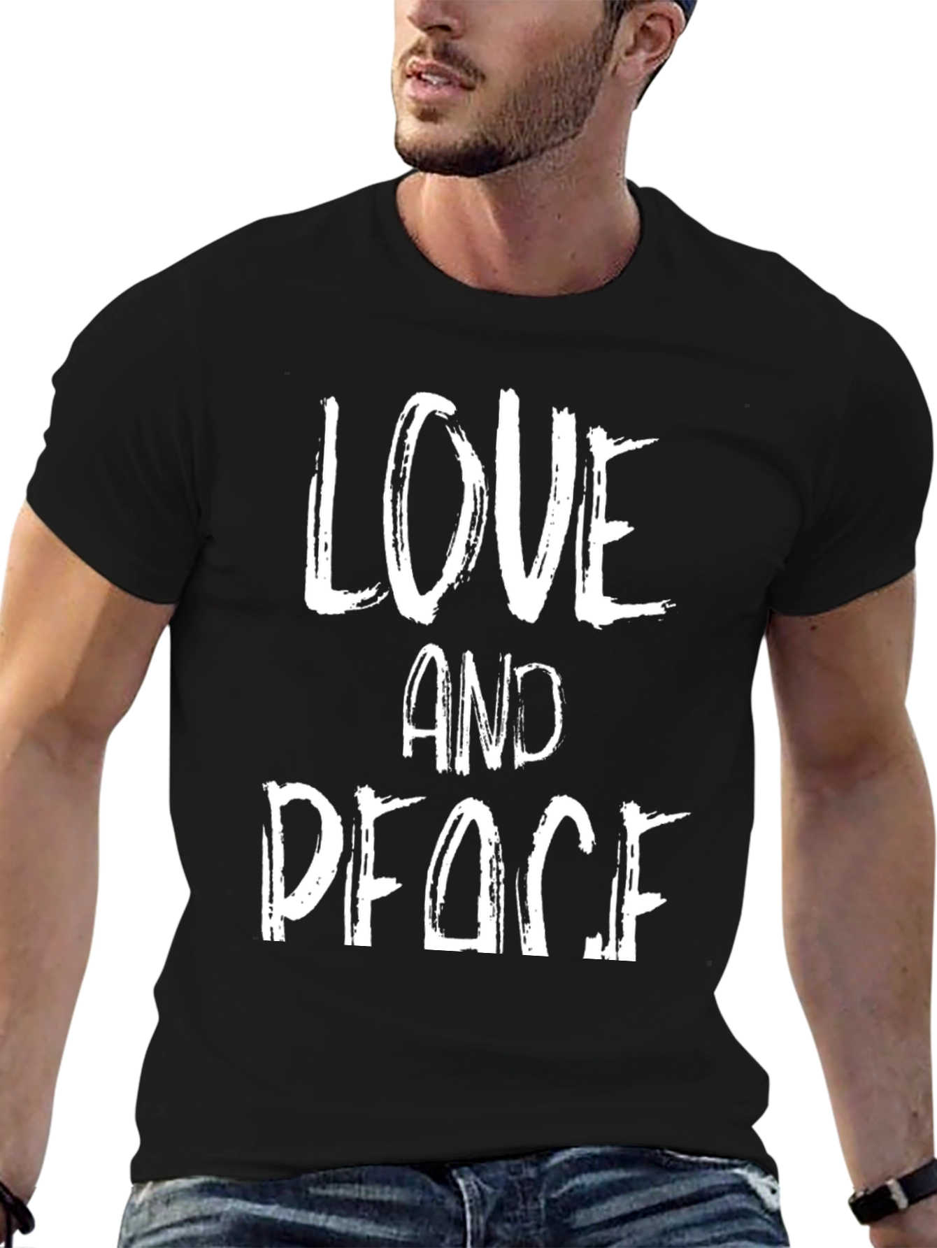 Love and Peace Graphic Tee - Black T-Shirt