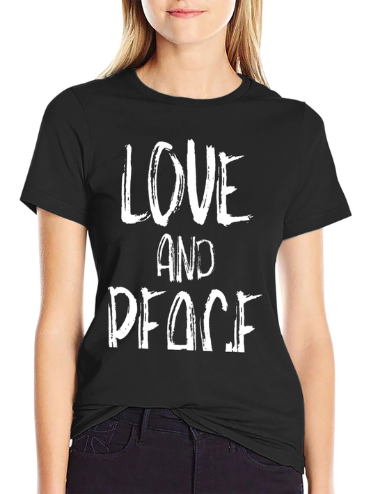 Love and Peace Graphic Tee - Black T-Shirt