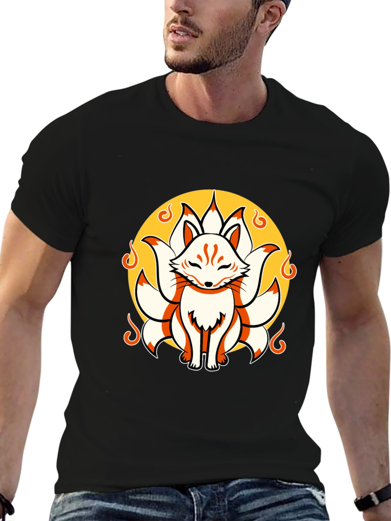 Nine-Tailed Fox Graphic Tee - Stylish Anime Shirt