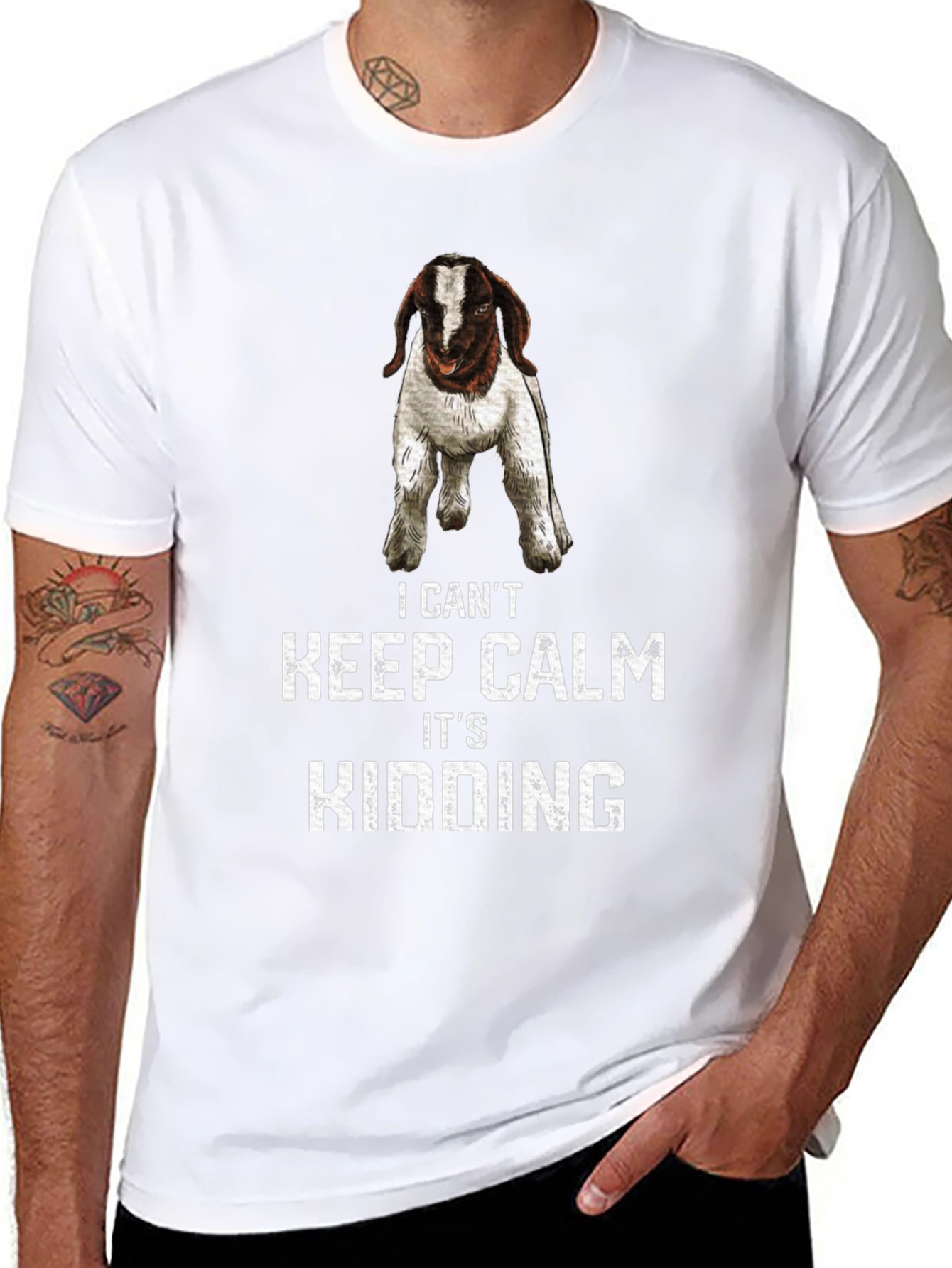 I Cant Keep Calm Its Kidding Goat Graphic T-Shirt
